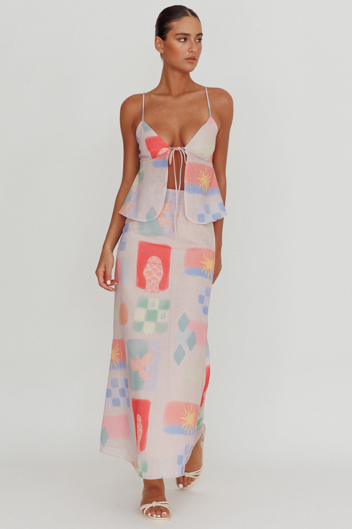 Heart & Soul Maxi Skirt Print Multi by Selfie Leslie