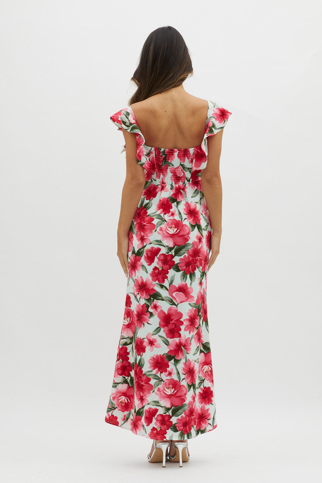 New Era Off Shoulder Maxi Dress Floral Red by Selfie Leslie