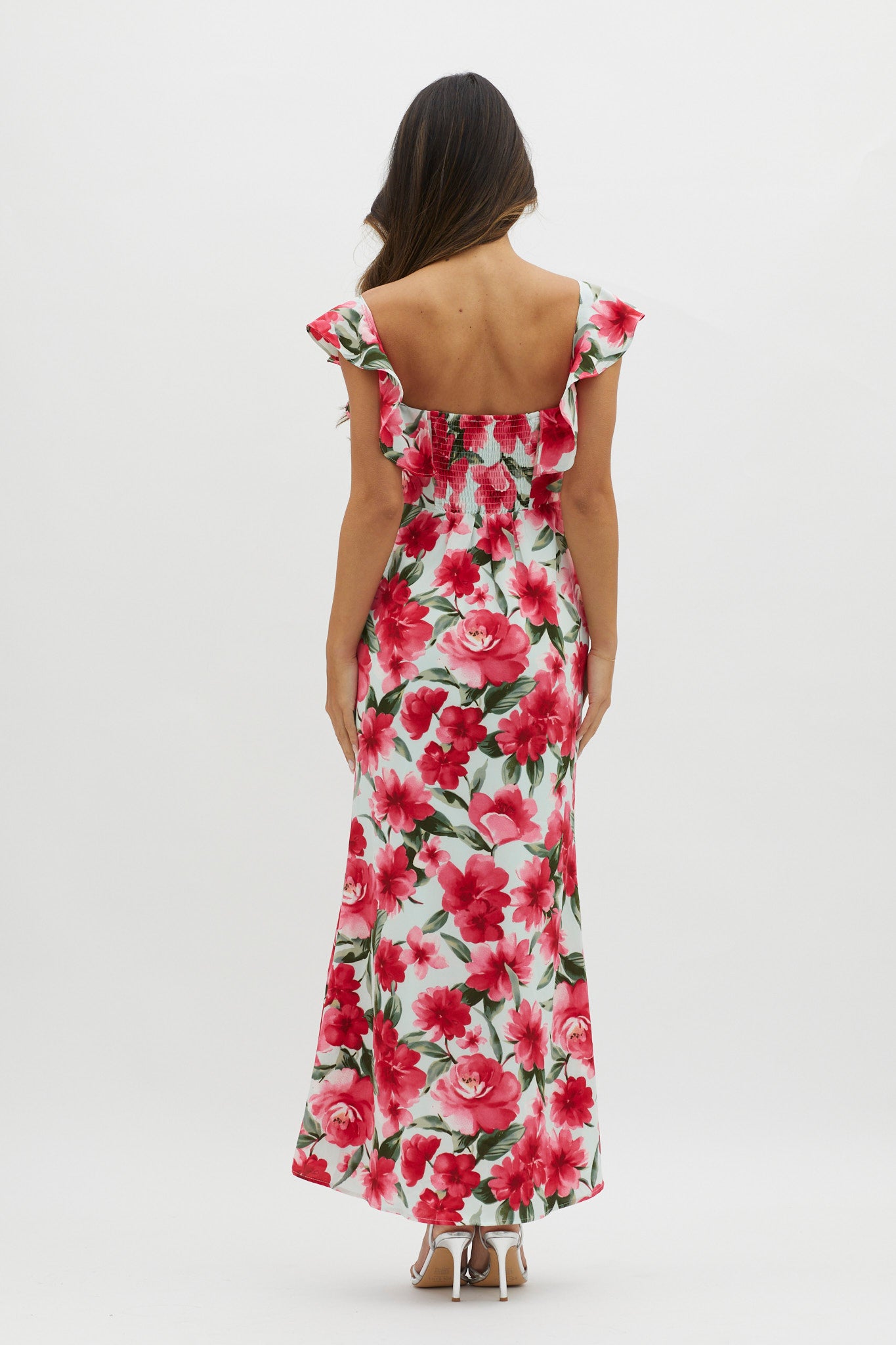 New Era Off Shoulder Maxi Dress Floral Red by Selfie Leslie