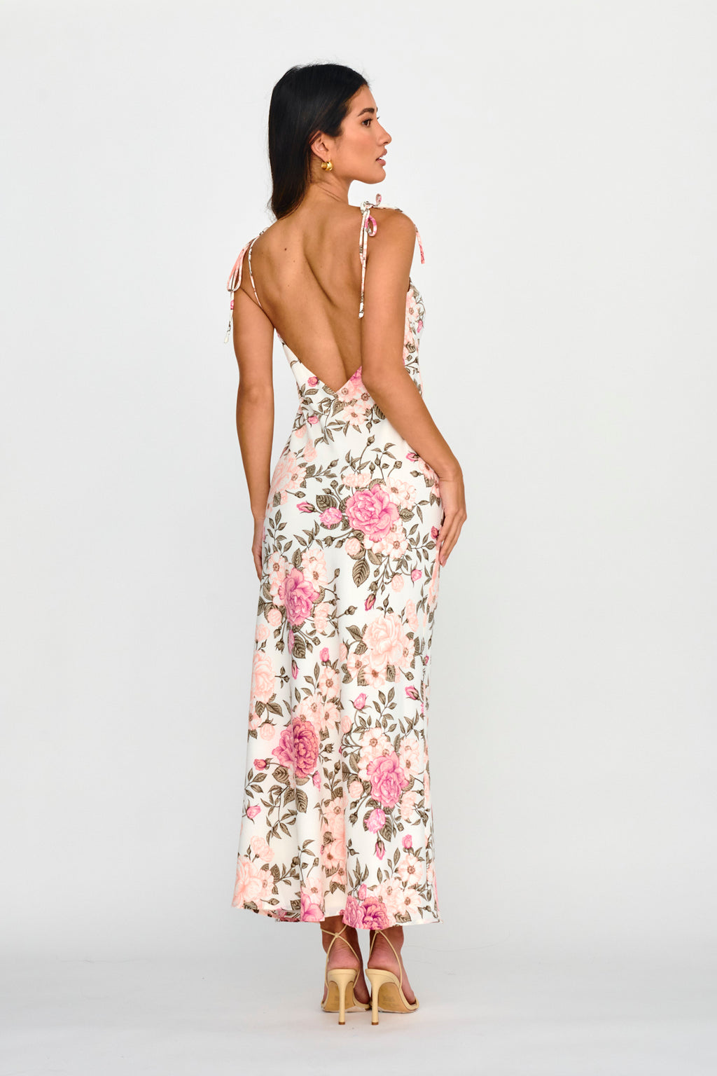 Florenze Tied Shoulder Dress Floral Pink by Selfie Leslie