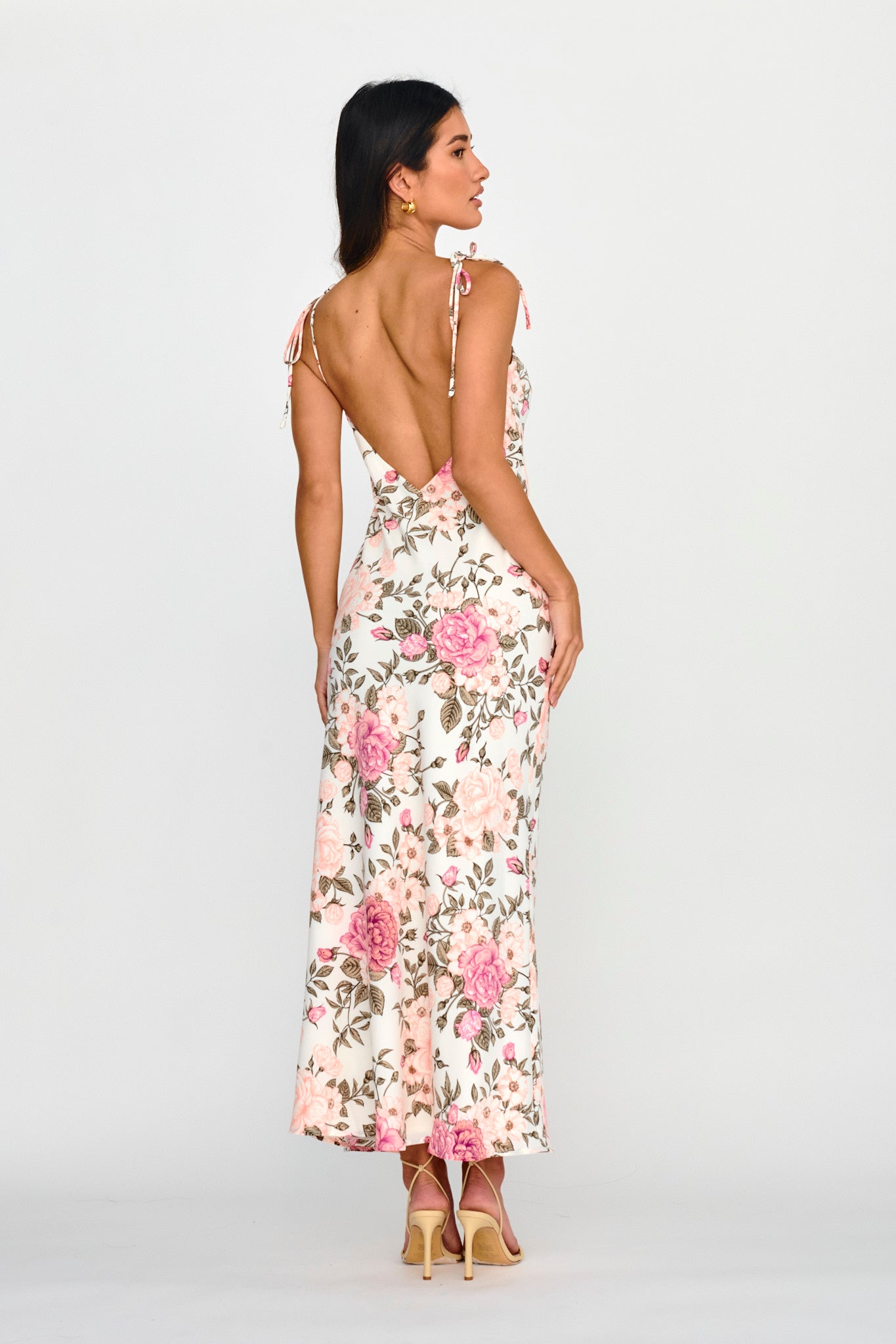 Florenze Tied Shoulder Dress Floral Pink by Selfie Leslie
