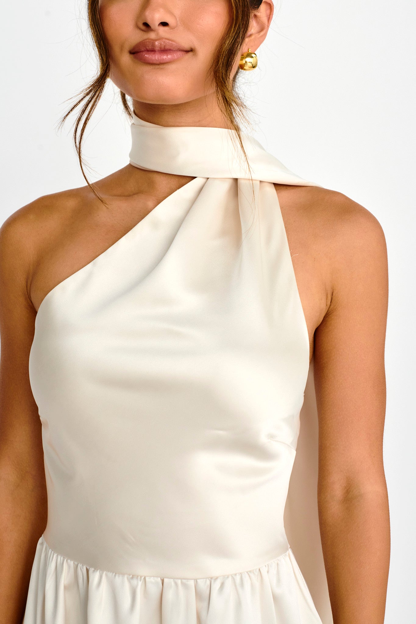 Gimme Love Open Back Flounce Mini Dress Oyster by Selfie Leslie
