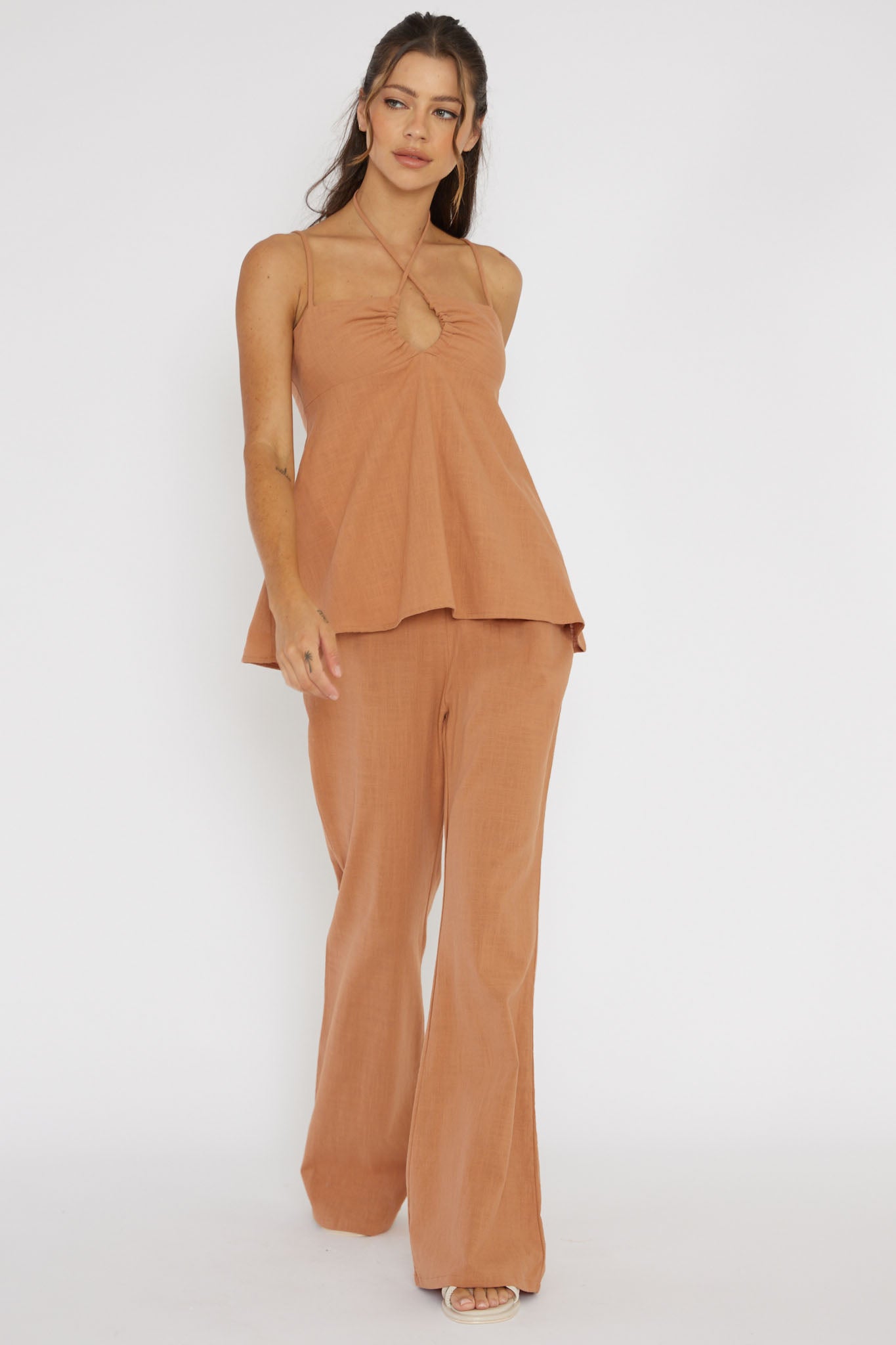Freestyle Flared Pants Sand by Selfie Leslie