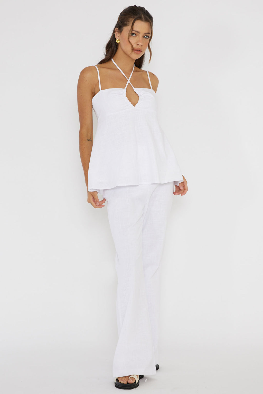 Freestyle Flared Pants White by Selfie Leslie