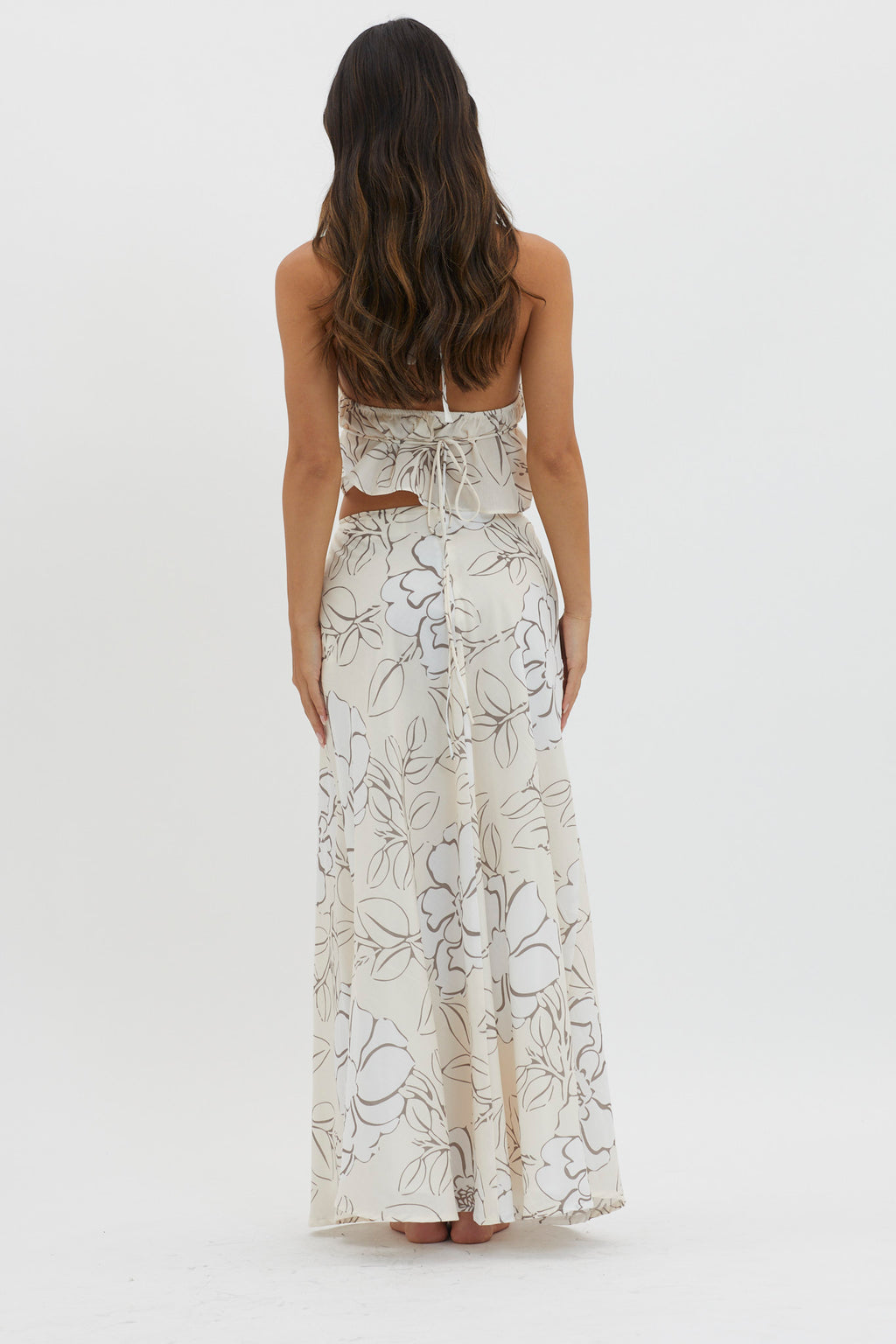 Kika Maxi Skirt Floral Cream by Selfie Leslie