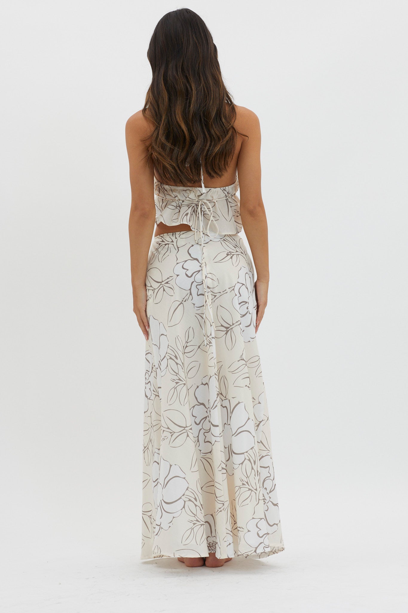 Kika Maxi Skirt Floral Cream by Selfie Leslie