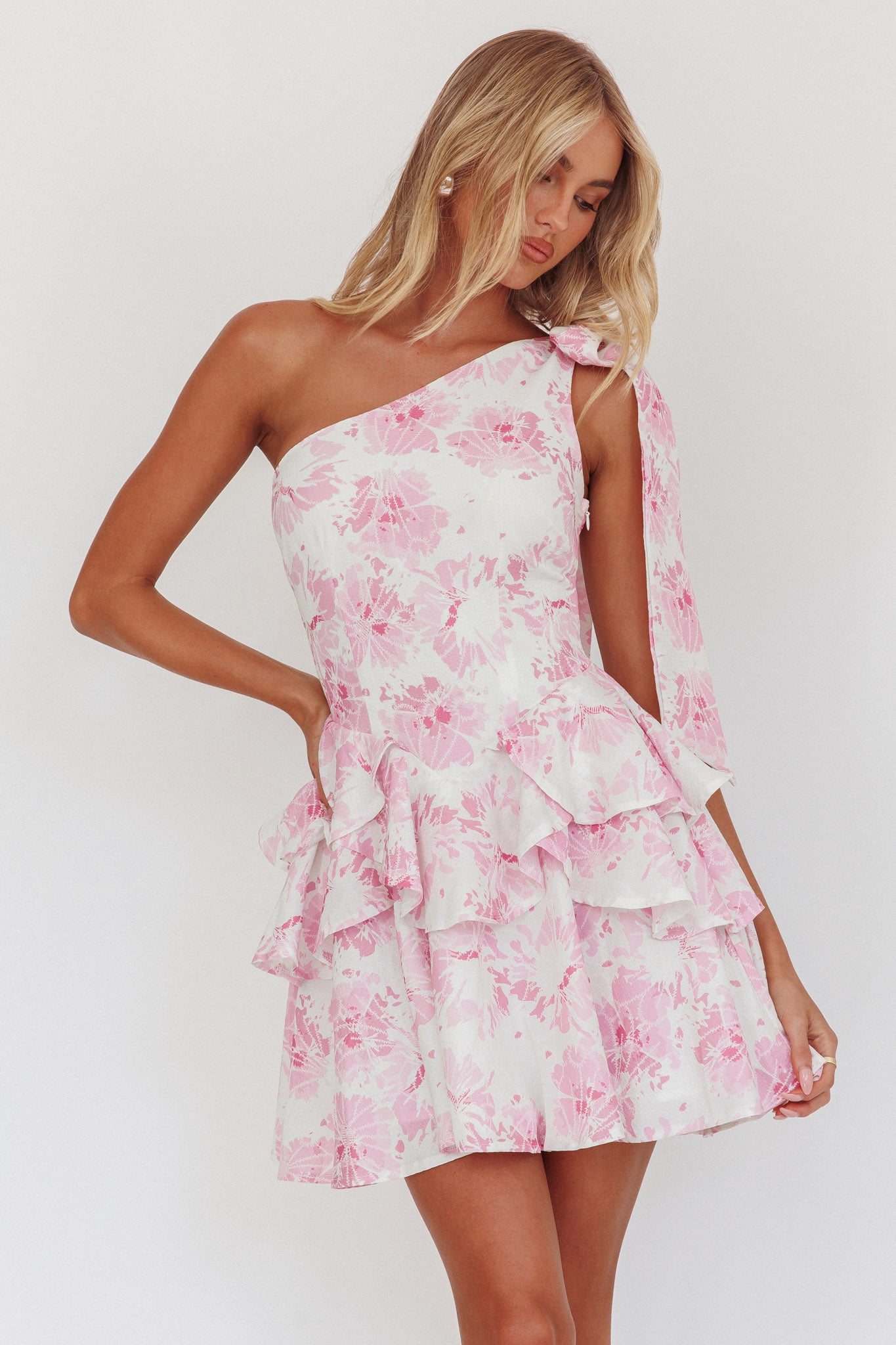 Her lip to Lapérouse Mini Dress Bardot x REVOLVE Lotus Lace Mini Dress in Orchid White | REVOLVE