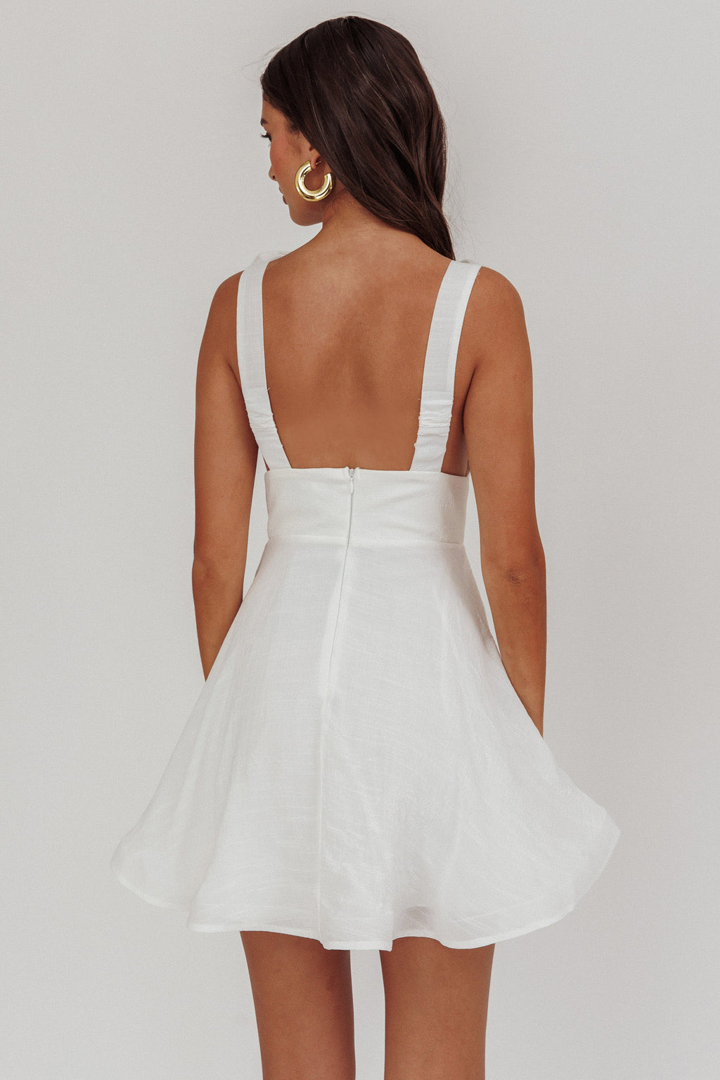 Kalinda Detachable Rose Mini Dress White by Selfie Leslie