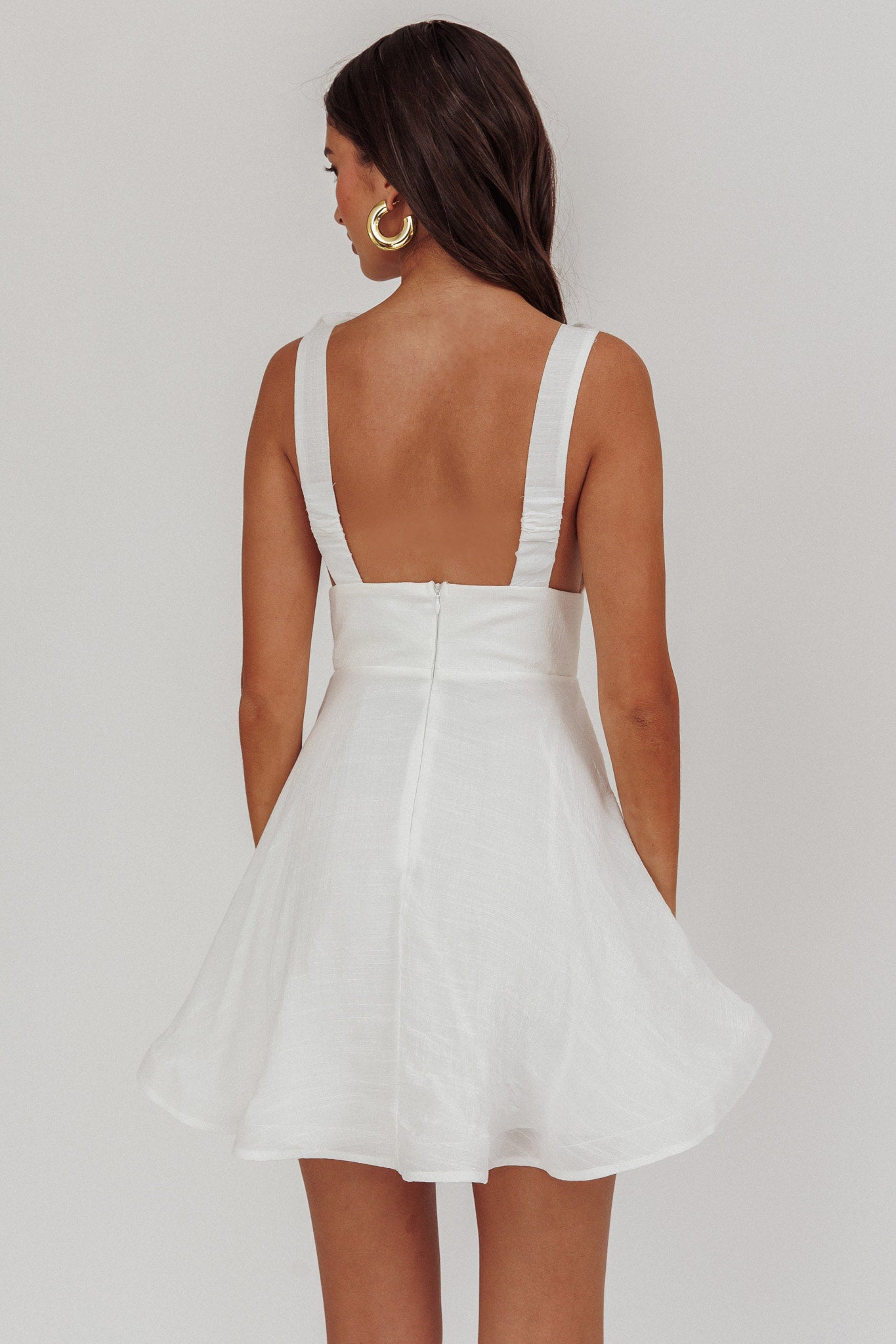 Kalinda Detachable Rose Mini Dress White by Selfie Leslie