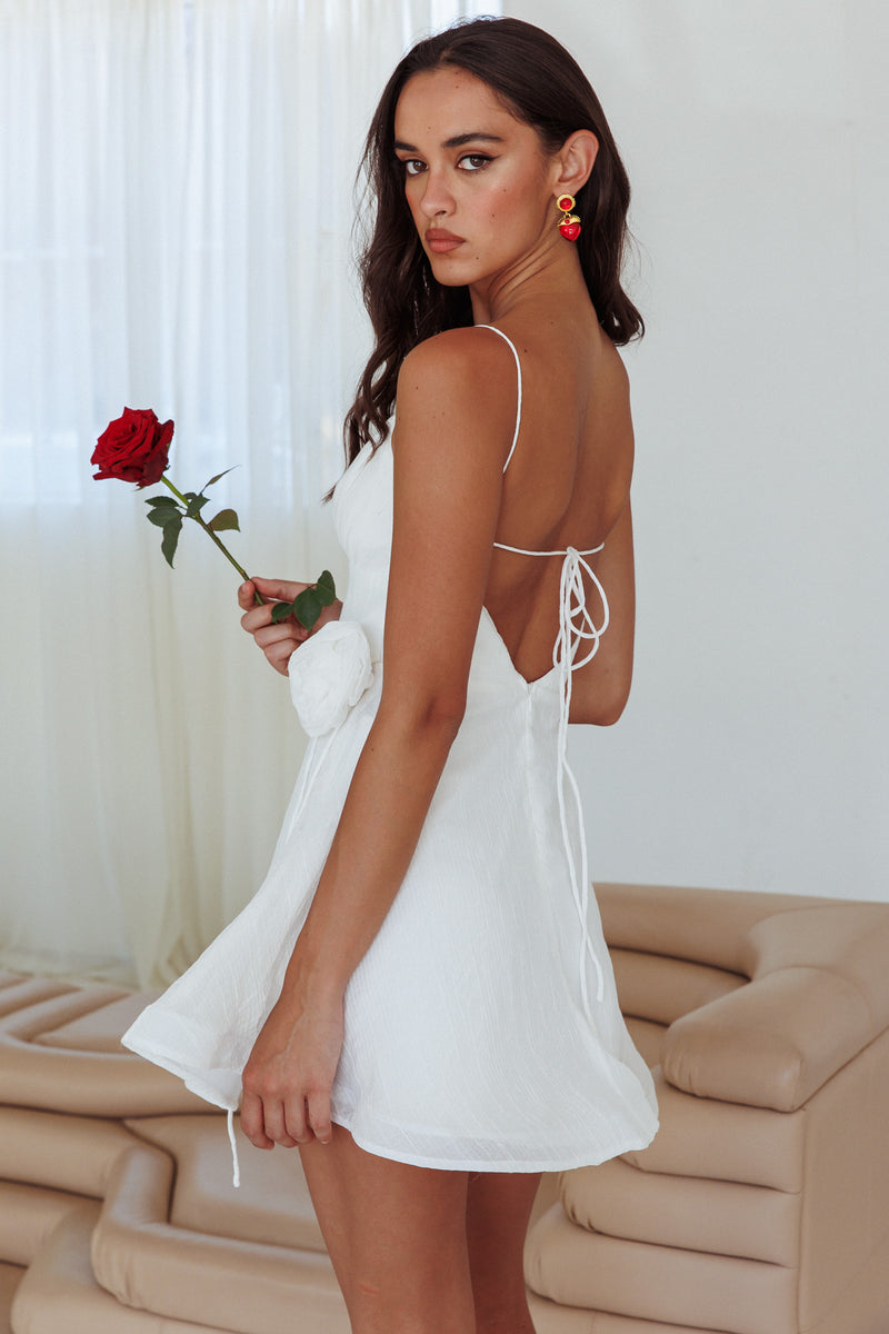 Kalinda Detachable Rose Mini Dress Red