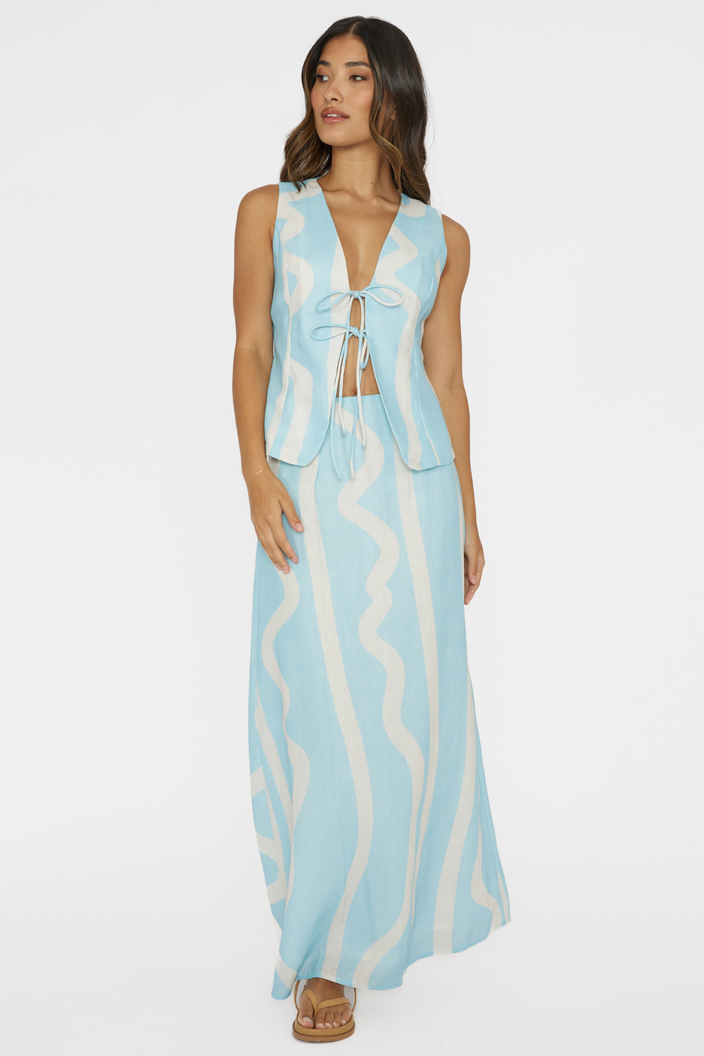 Meet Me There Maxi Skirt Abstract Blue by Selfie Leslie