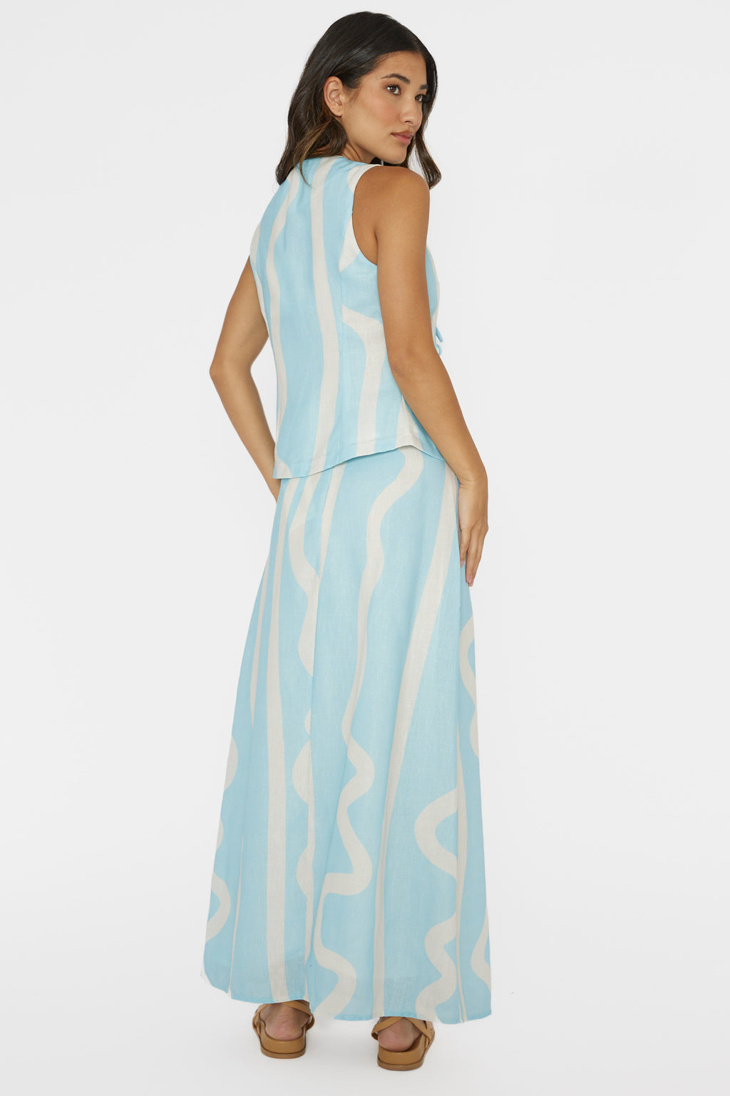 Meet Me There Maxi Skirt Abstract Blue by Selfie Leslie
