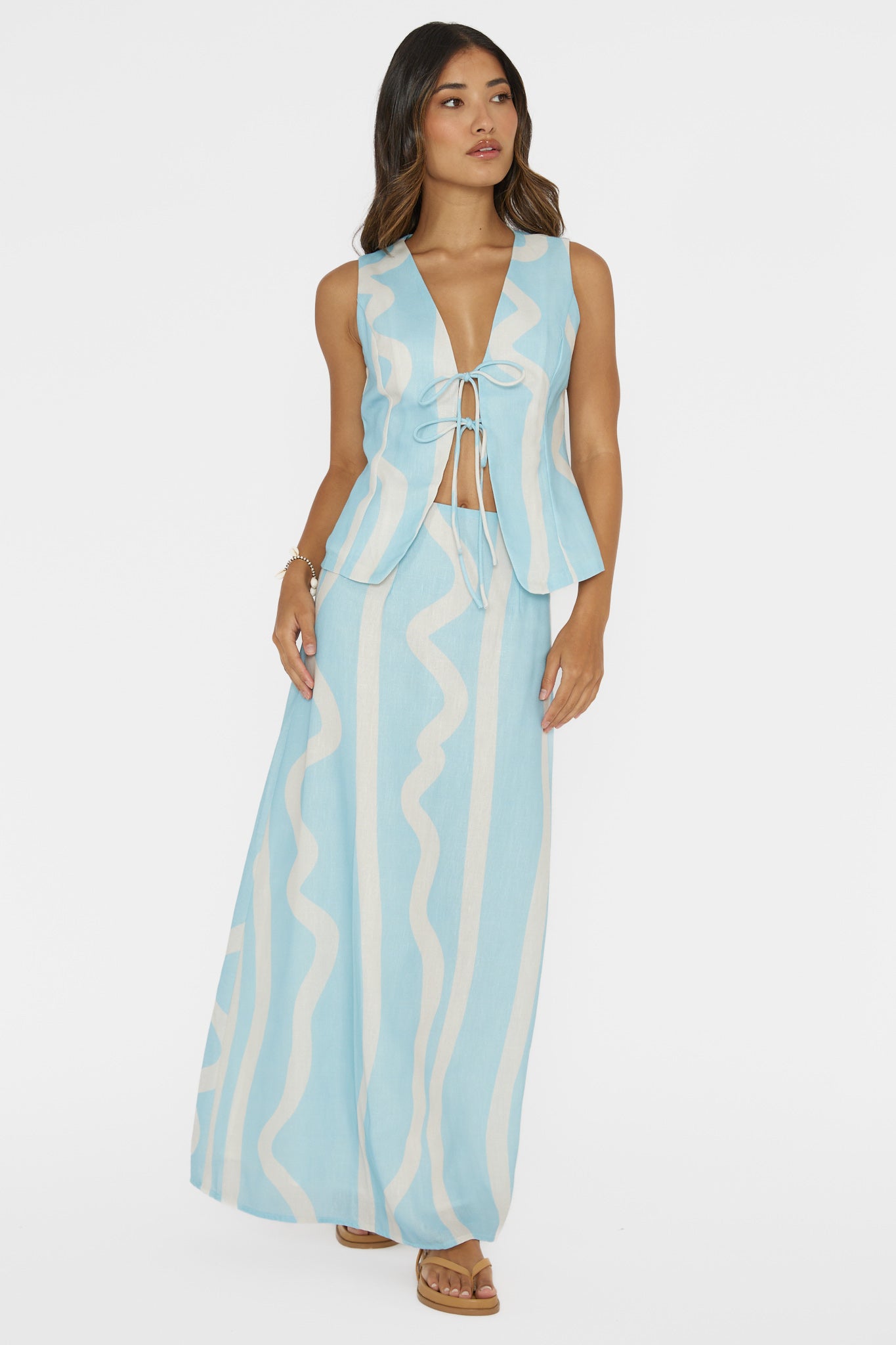 Meet Me There Maxi Skirt Abstract Blue by Selfie Leslie