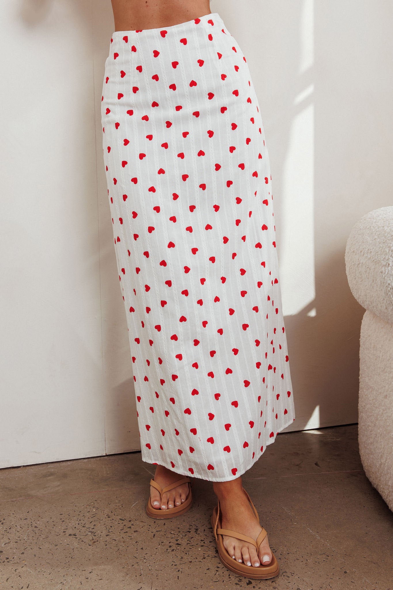 Meet Me There Maxi Skirt Hearts White | Selfie Leslie