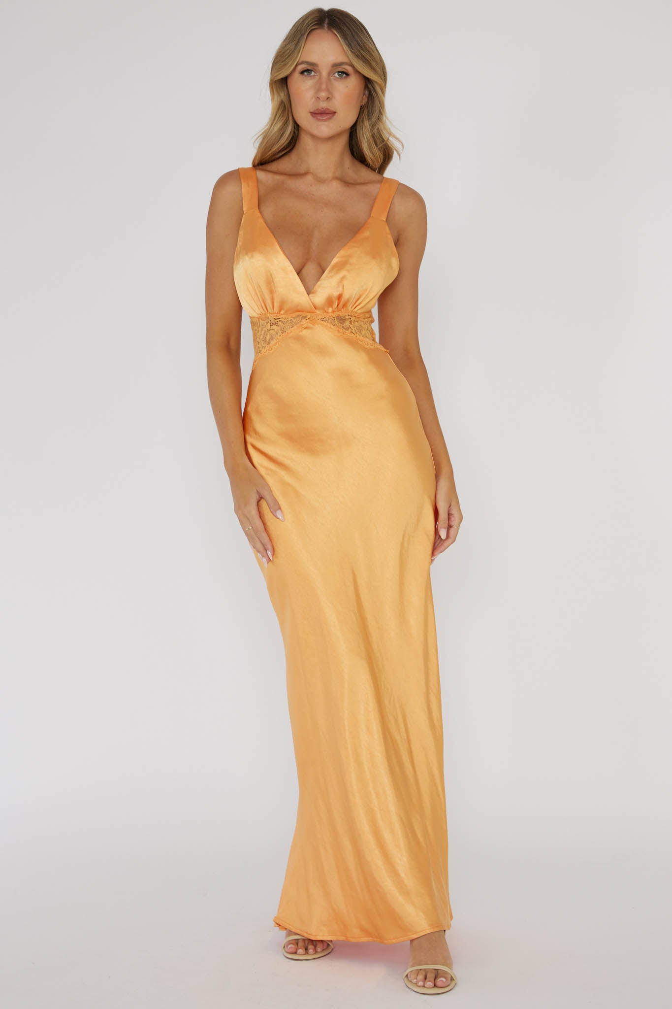 Shop the One Heart Lace Insert Maxi Dress Mango