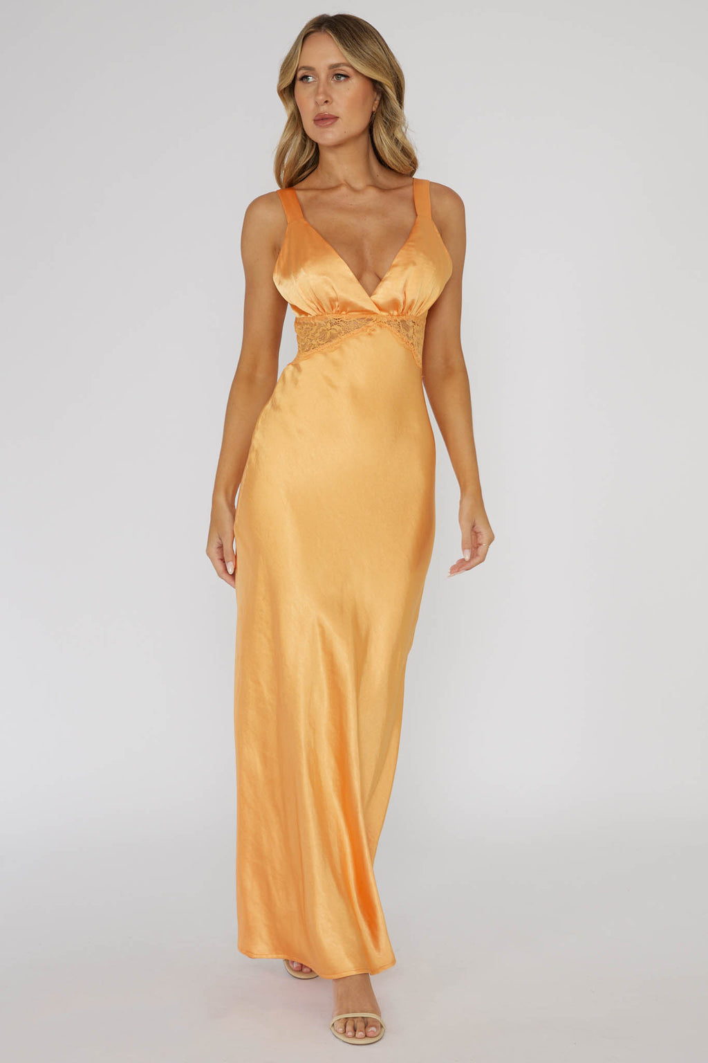 One Heart Lace Insert Maxi Dress Mango | Selfie Leslie