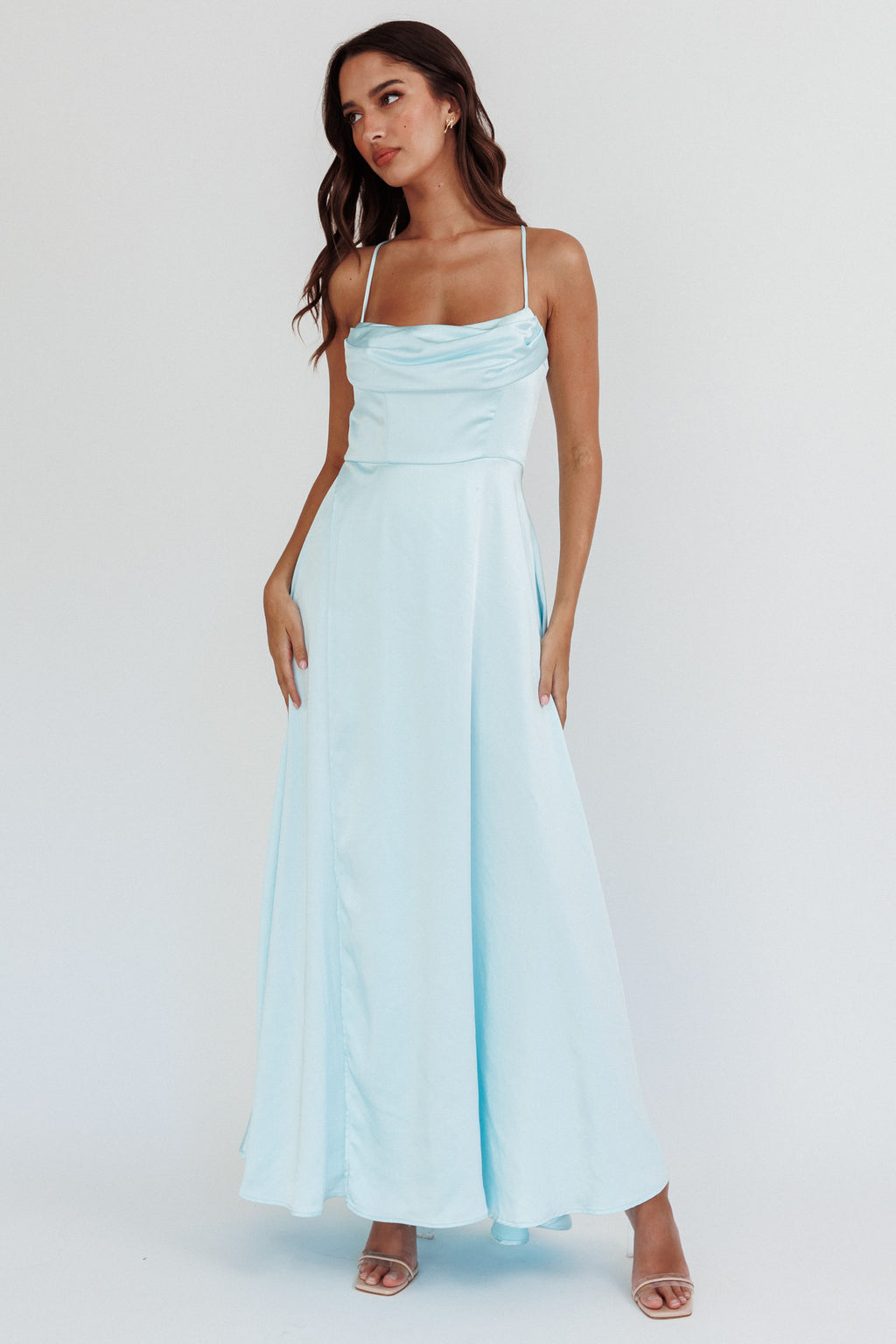 midi inner dress Inner Light Gathered Bust Split Maxi Dress Mint