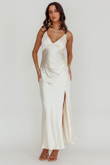 Marlie Side Pleat Maxi Dress Blush