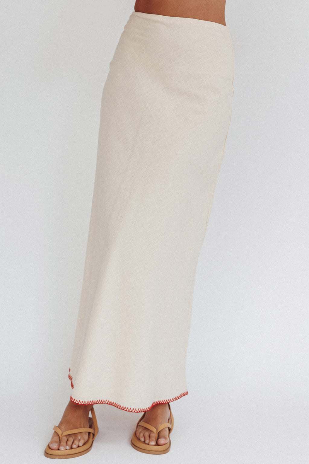 Dose Of Sunshine Blanket Stitch Skirt Beige by Selfie Leslie