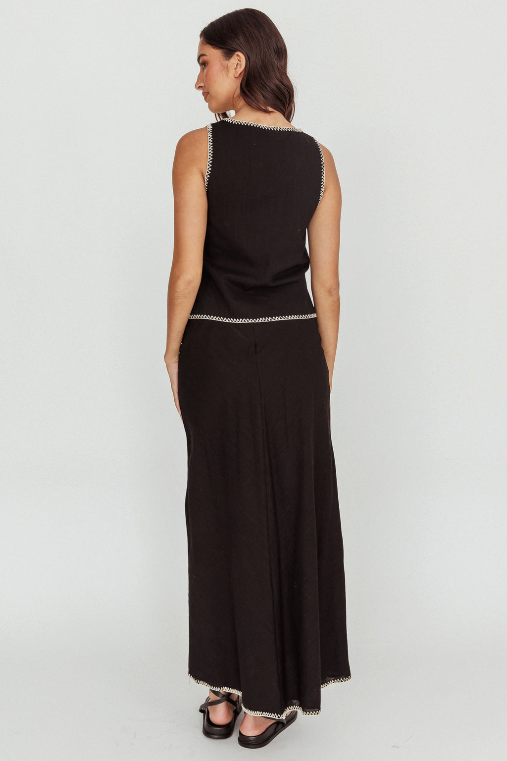 Dose Of Sunshine Blanket Stitch Skirt Black by Selfie Leslie