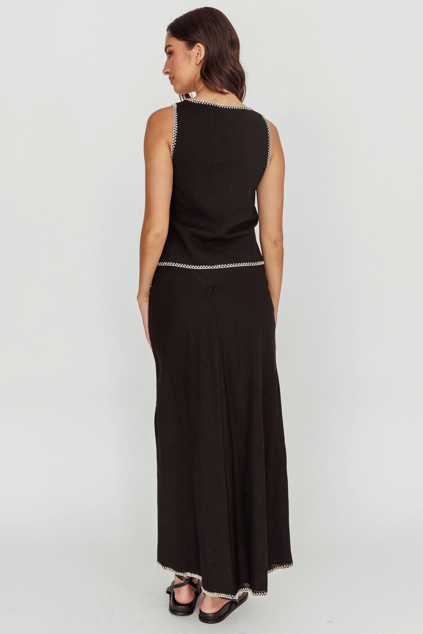 Dose Of Sunshine Blanket Stitch Skirt Black by Selfie Leslie