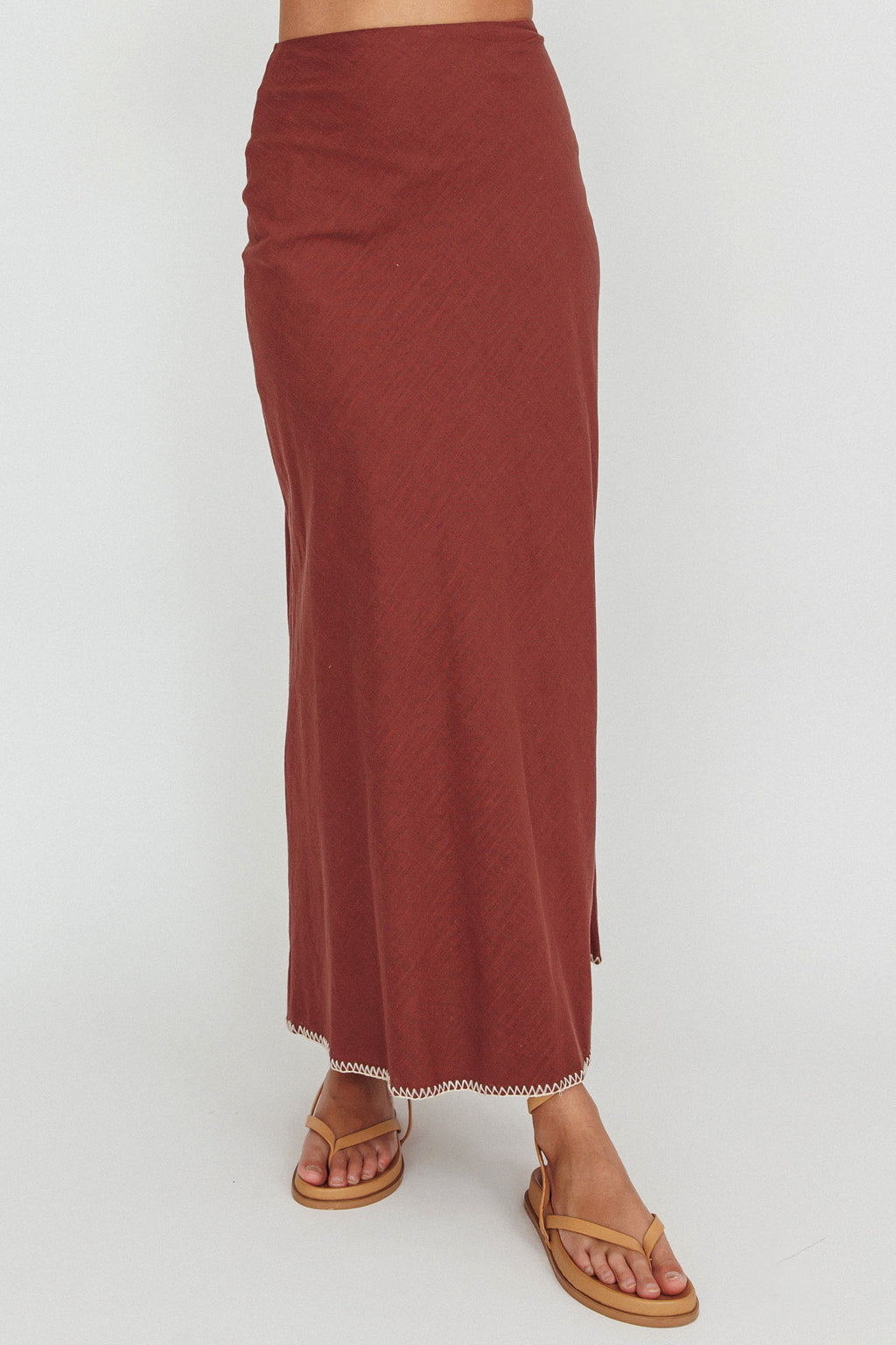 Dose Of Sunshine Blanket Stitch Skirt Chocolate by Selfie Leslie