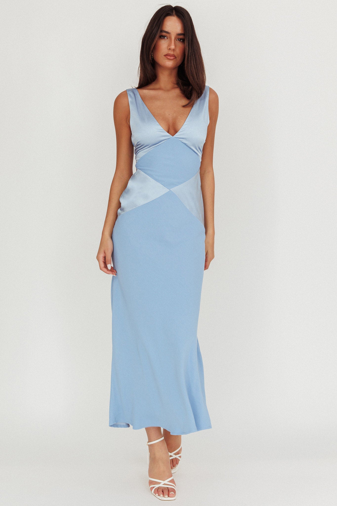 Soul Fire V-Neck Maxi Dress Blue by Selfie Leslie