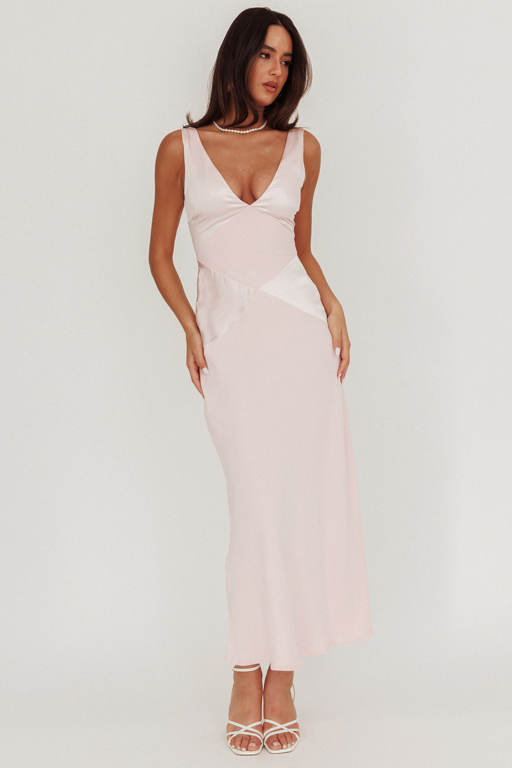 Soul Fire V-Neck Maxi Dress Blush by Selfie Leslie