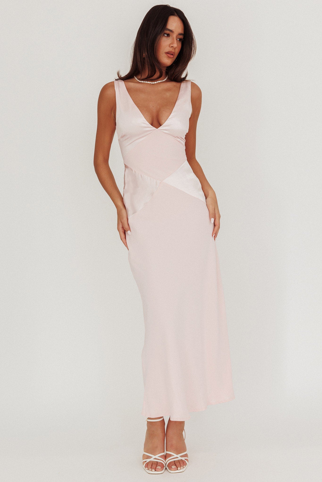 Soul Fire V-Neck Maxi Dress Blush by Selfie Leslie
