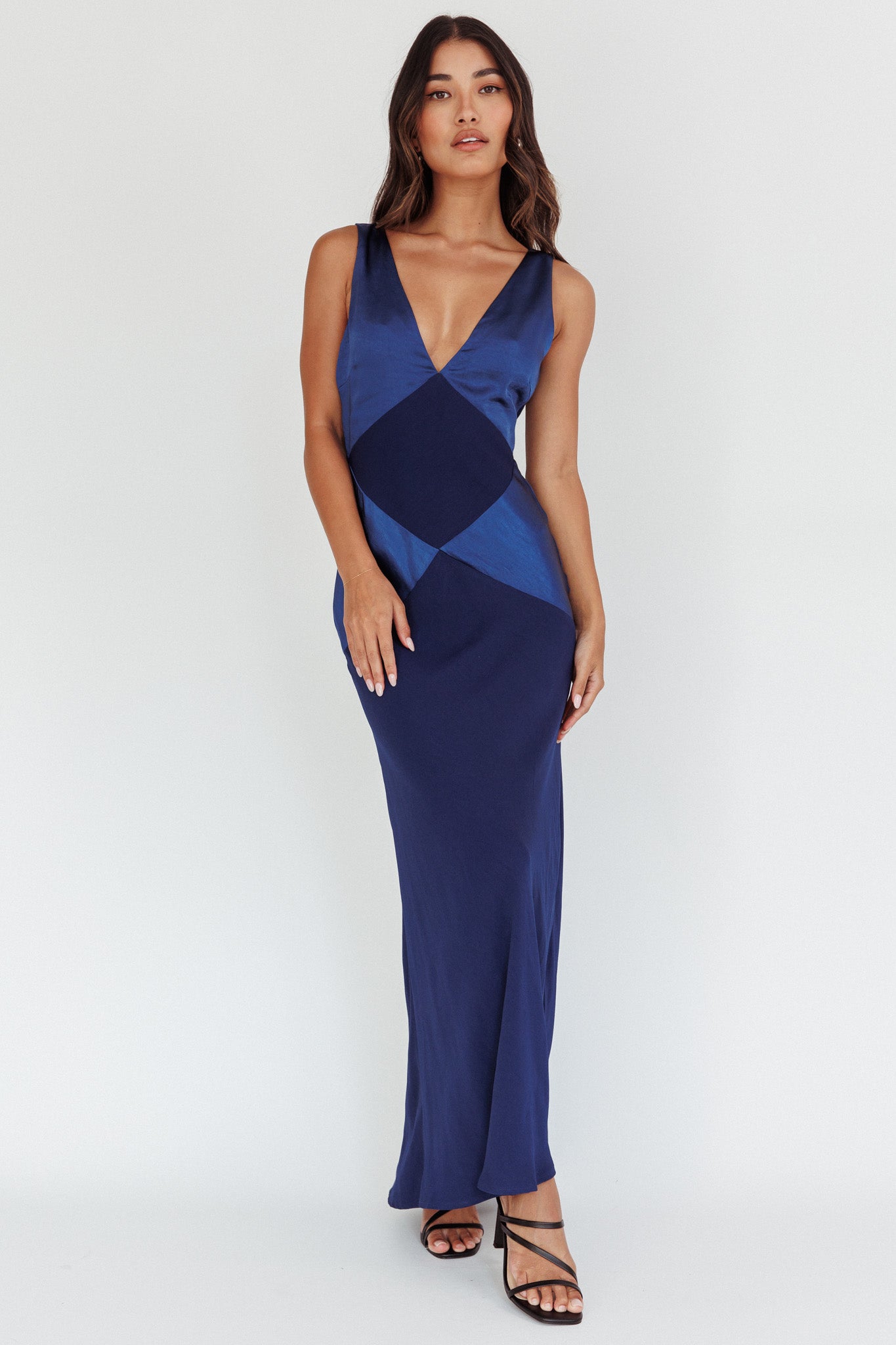 Shop the Soul Fire V-Neck Maxi Dress Navy - Main Image