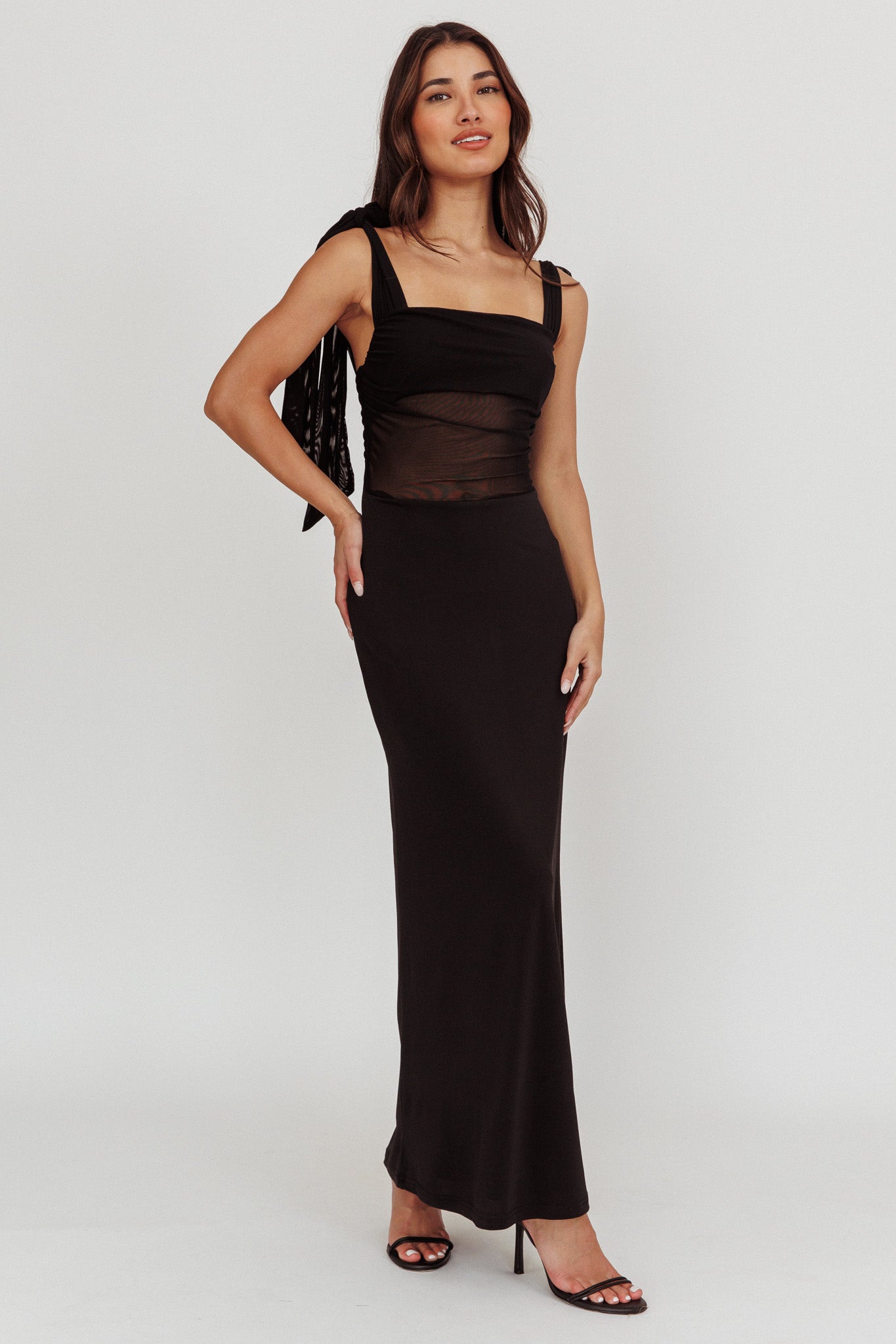 Starry Eyed Mesh Waist Maxi Dress Black - XL Starry Eyed Mesh Waist Maxi Dress Black - XL