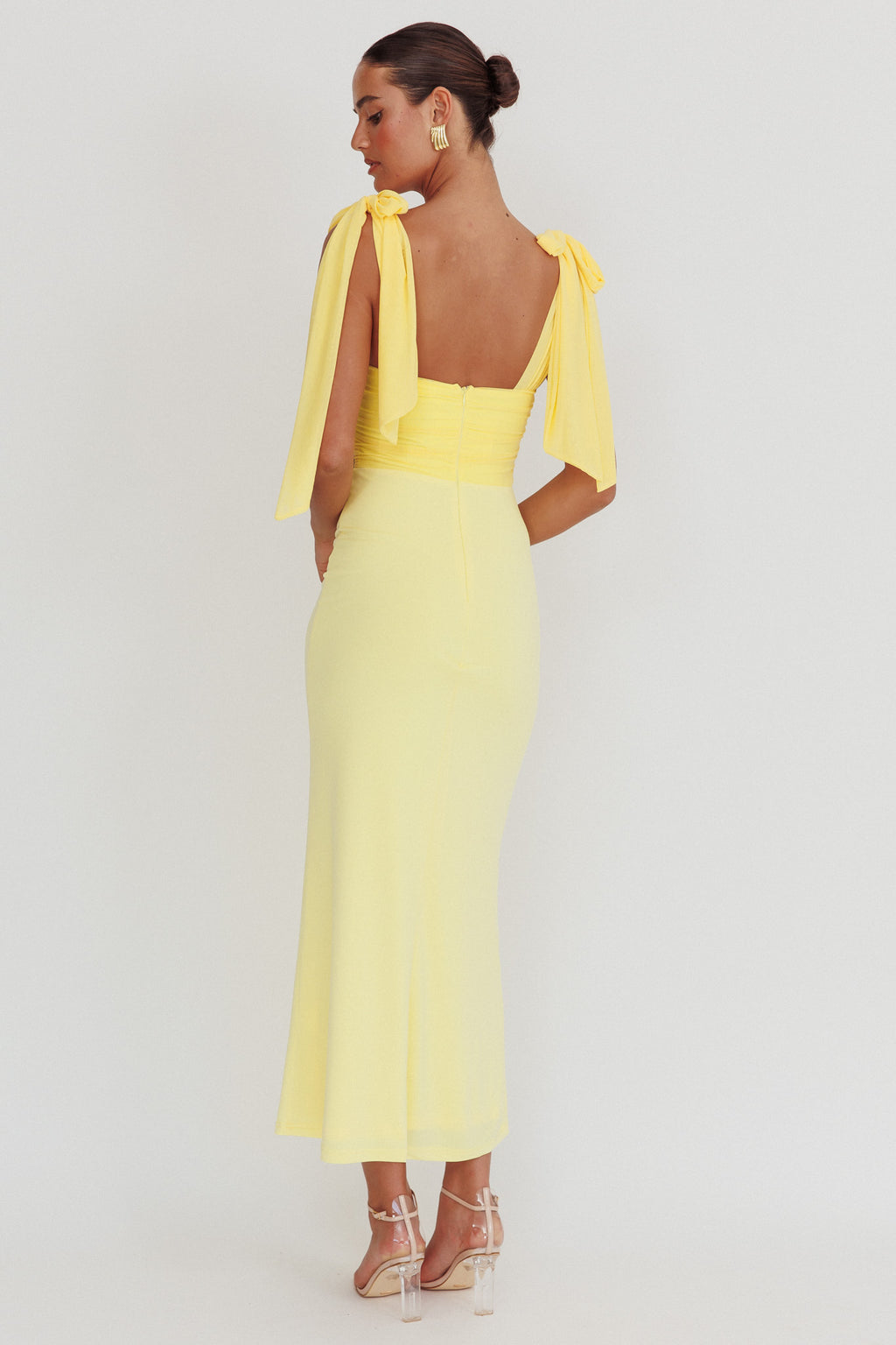 Starry Eyed Mesh Waist Maxi Dress Lemon XL Starry Eyed Mesh Waist Maxi Dress Lemon XL