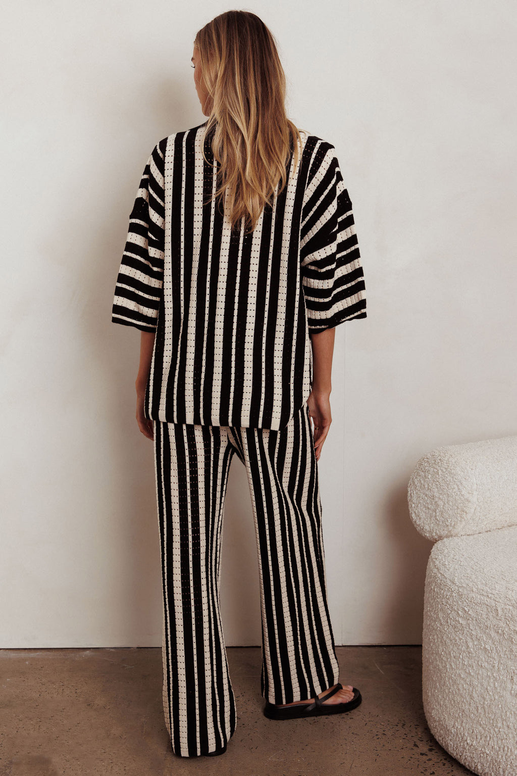 Influence Knit Straight Leg Pants Black by Selfie Leslie