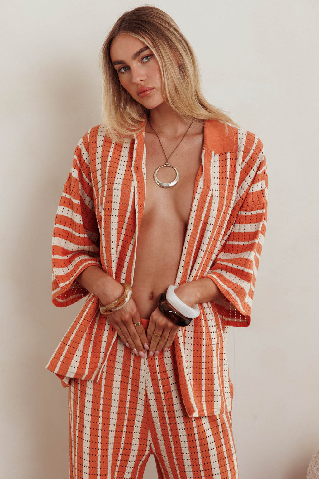 Influence Knit Relaxed Shirt Orange by Selfie Leslie