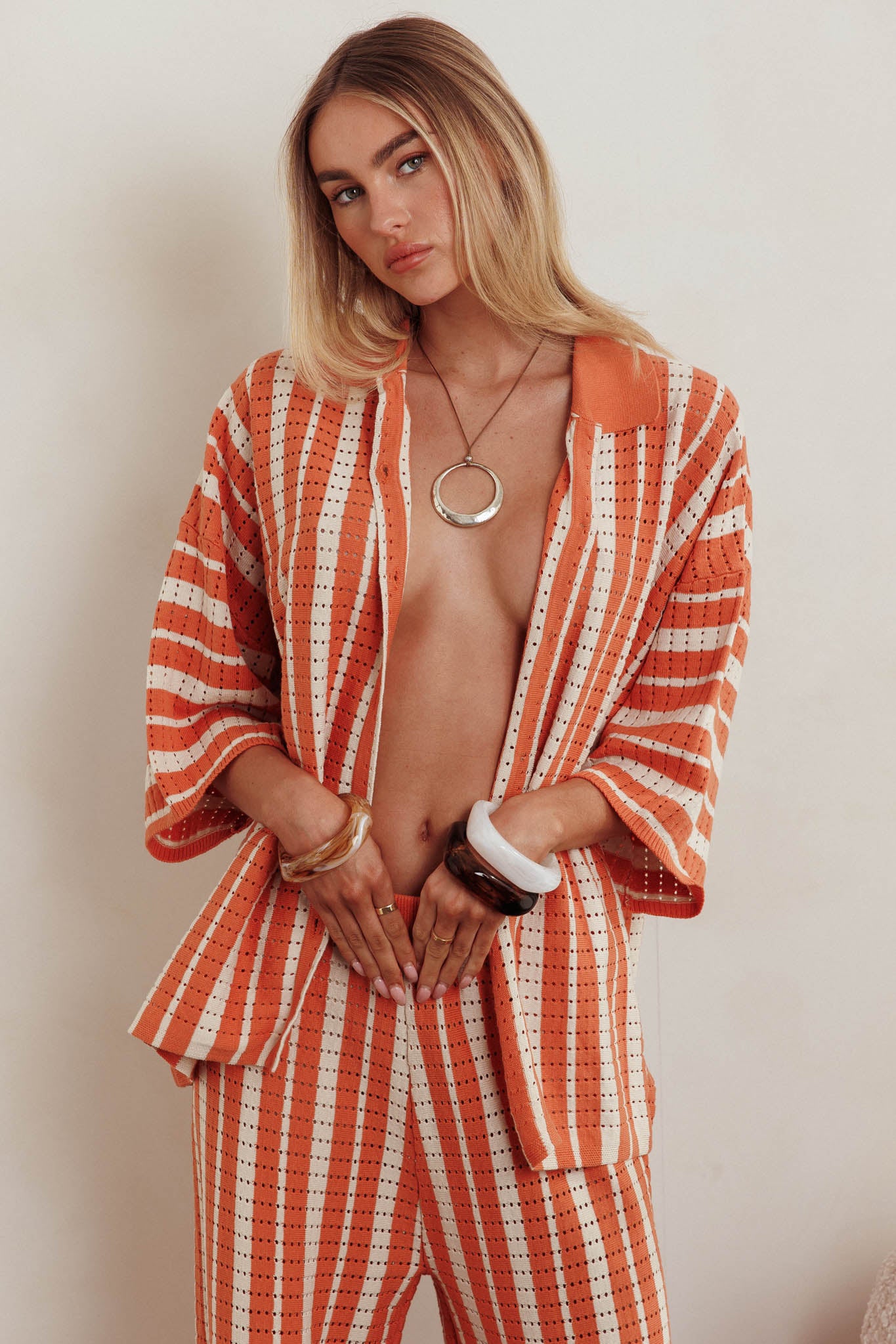 Influence Knit Relaxed Shirt Orange by Selfie Leslie