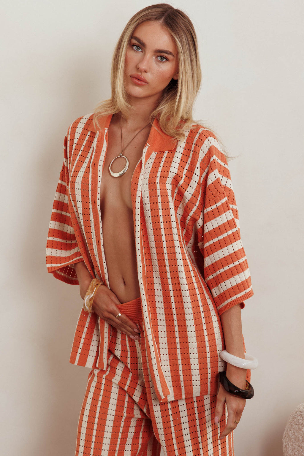 Influence Knit Relaxed Shirt Orange by Selfie Leslie