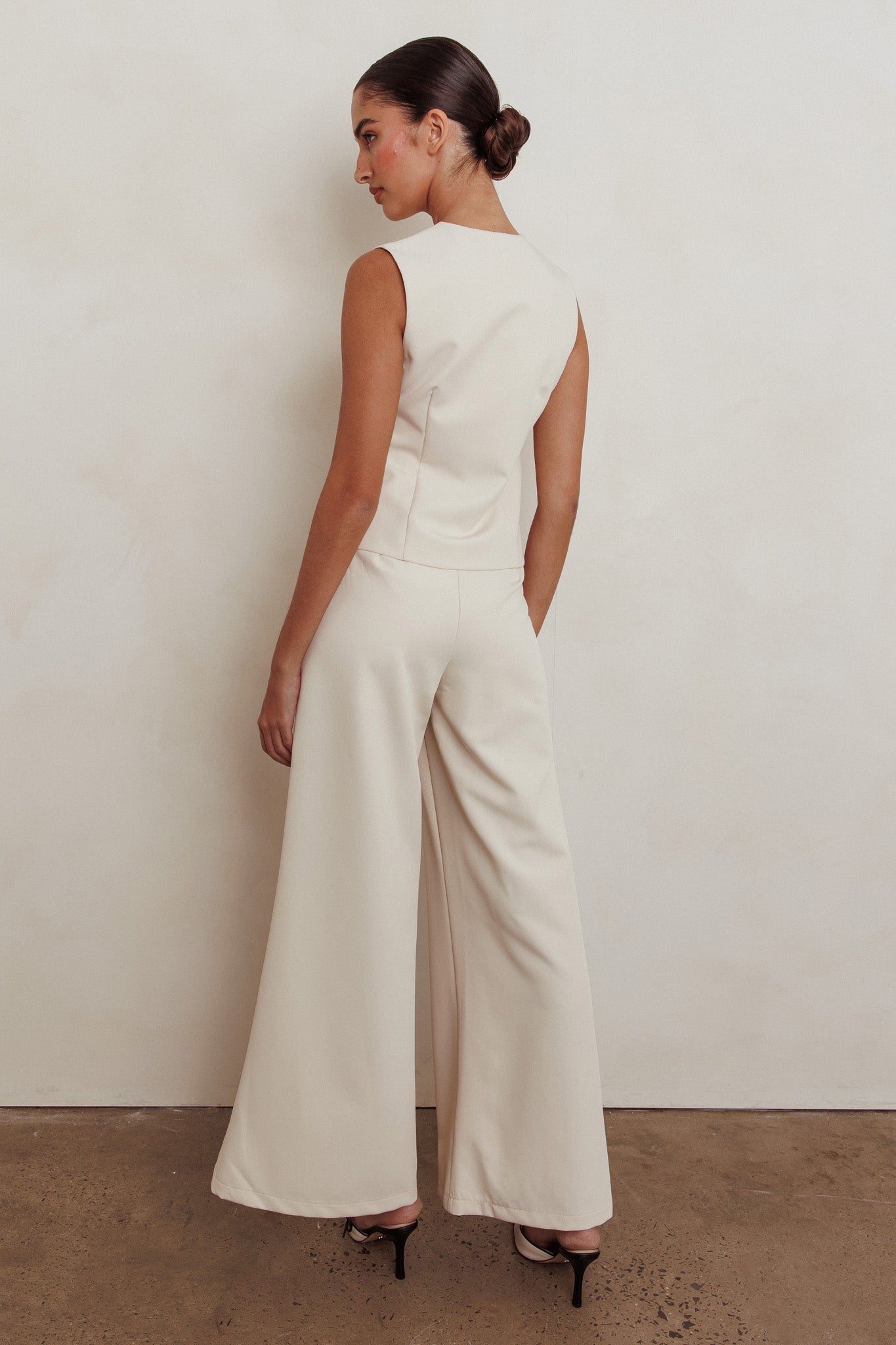 Consideration Wide Leg Pant Beige by Selfie Leslie