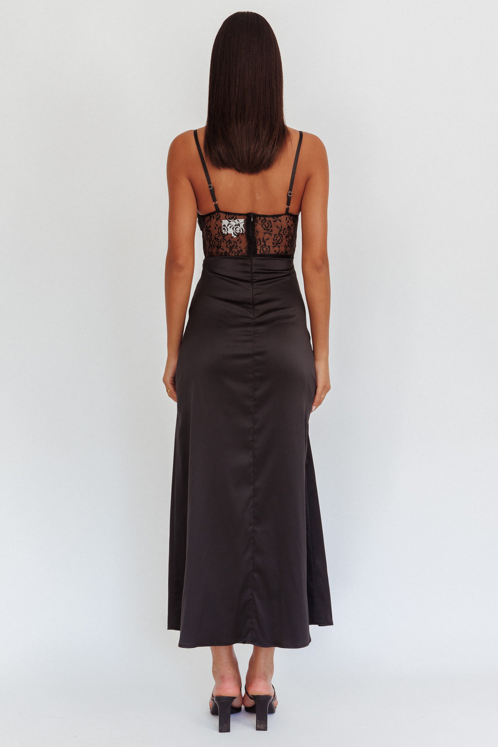 Wyatt Lace Twish Bust Maxi Dress Black by Selfie Leslie
