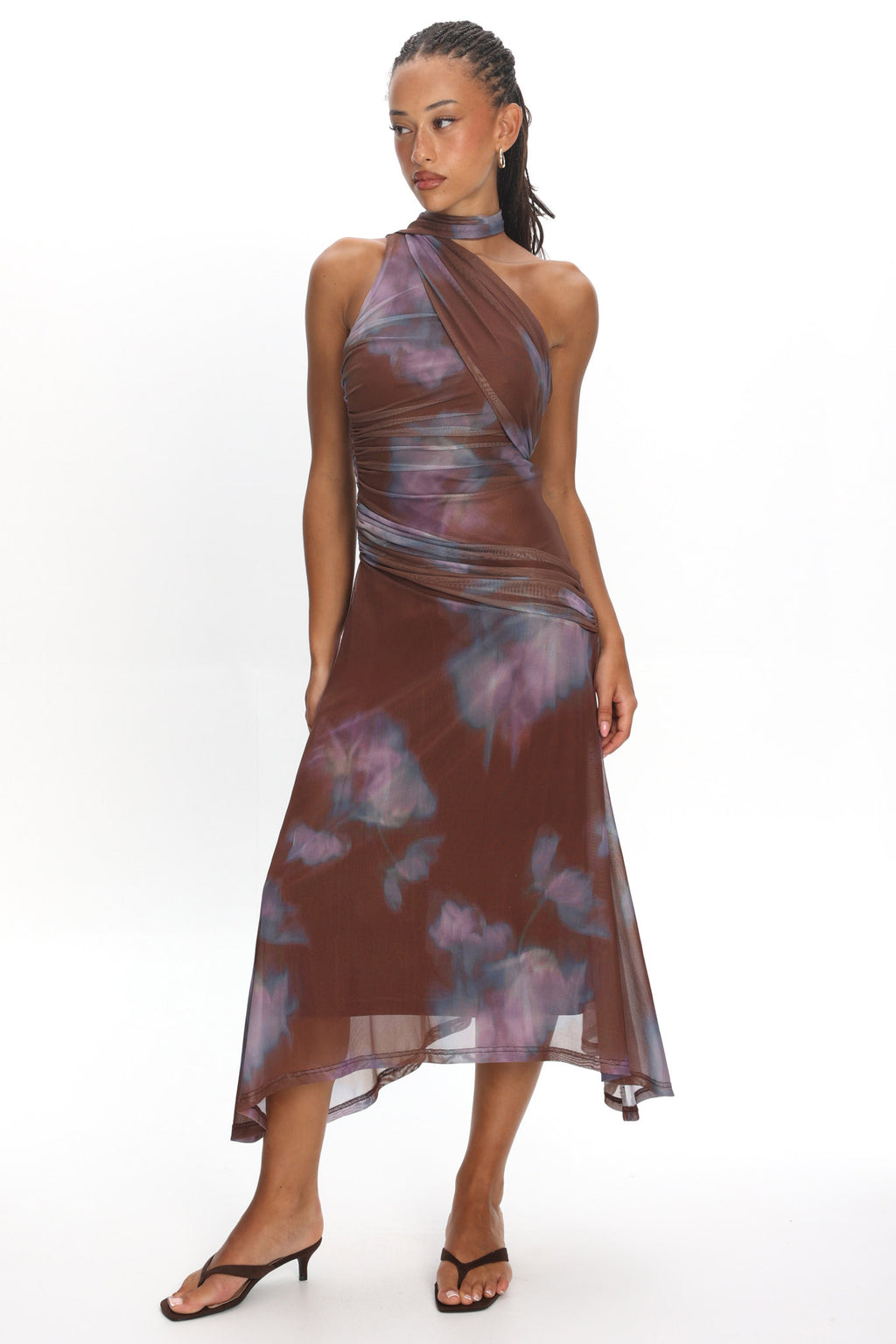 Solene Midi Dress Chocolate