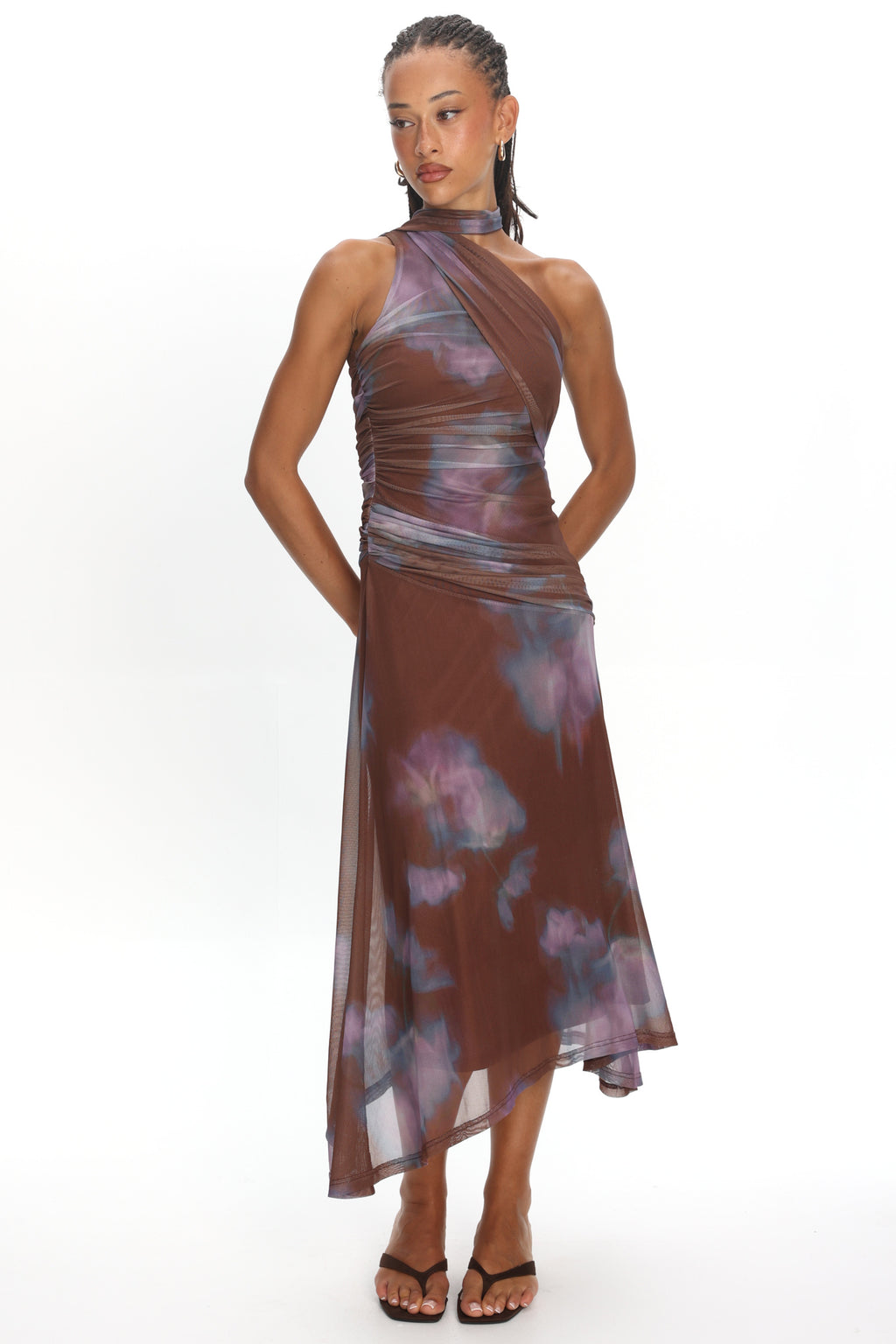 Solene Midi Dress Chocolate