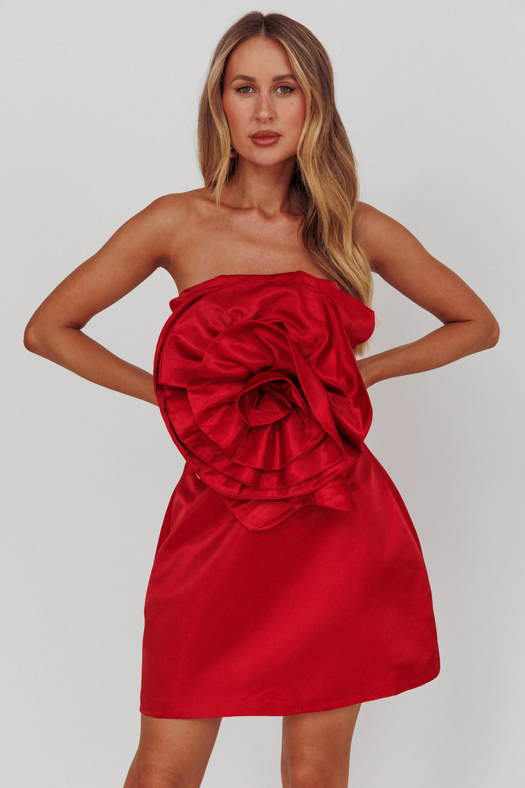 Count Down A-Line Mini Skirt Red by Selfie Leslie