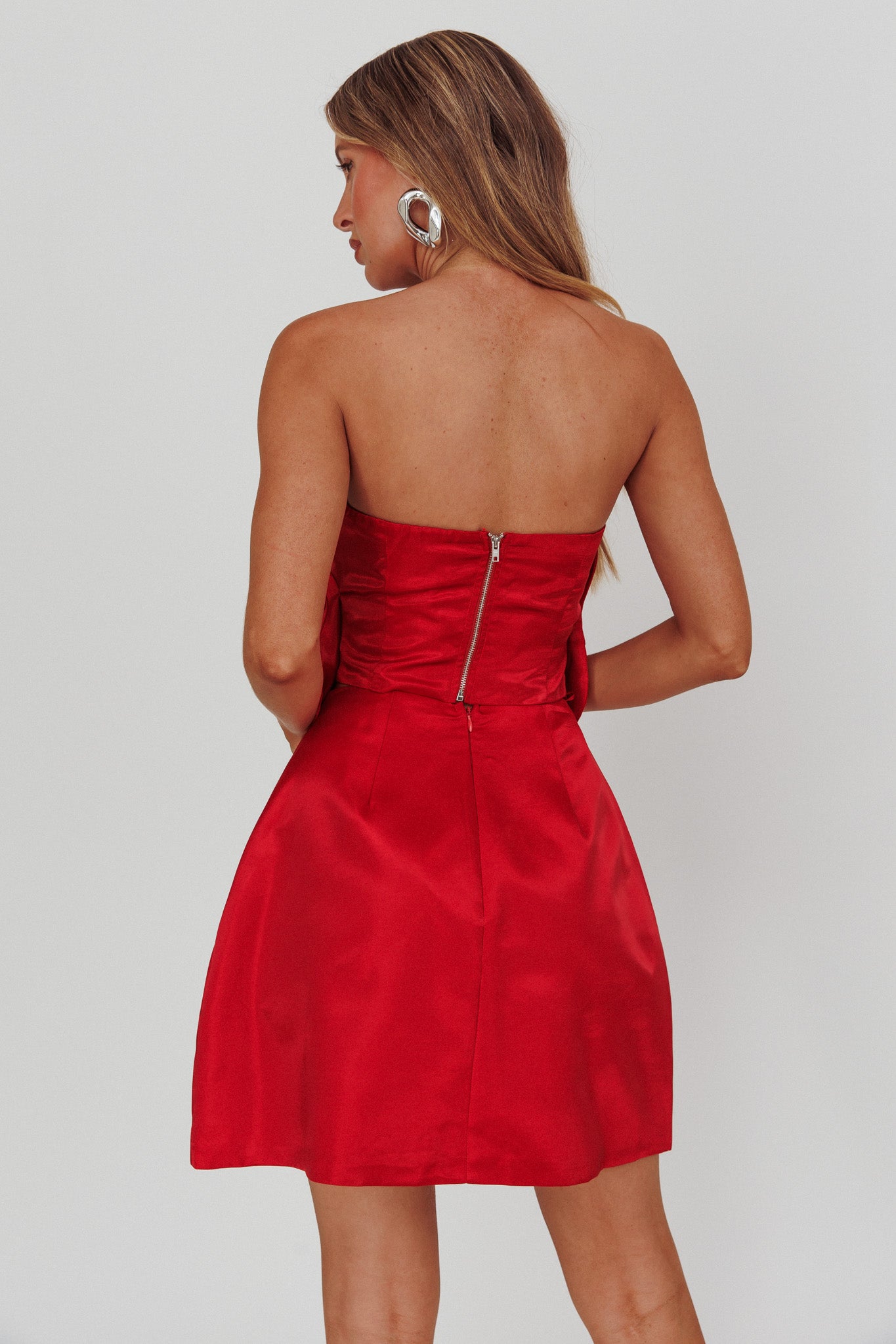 Count Down A-Line Mini Skirt Red by Selfie Leslie