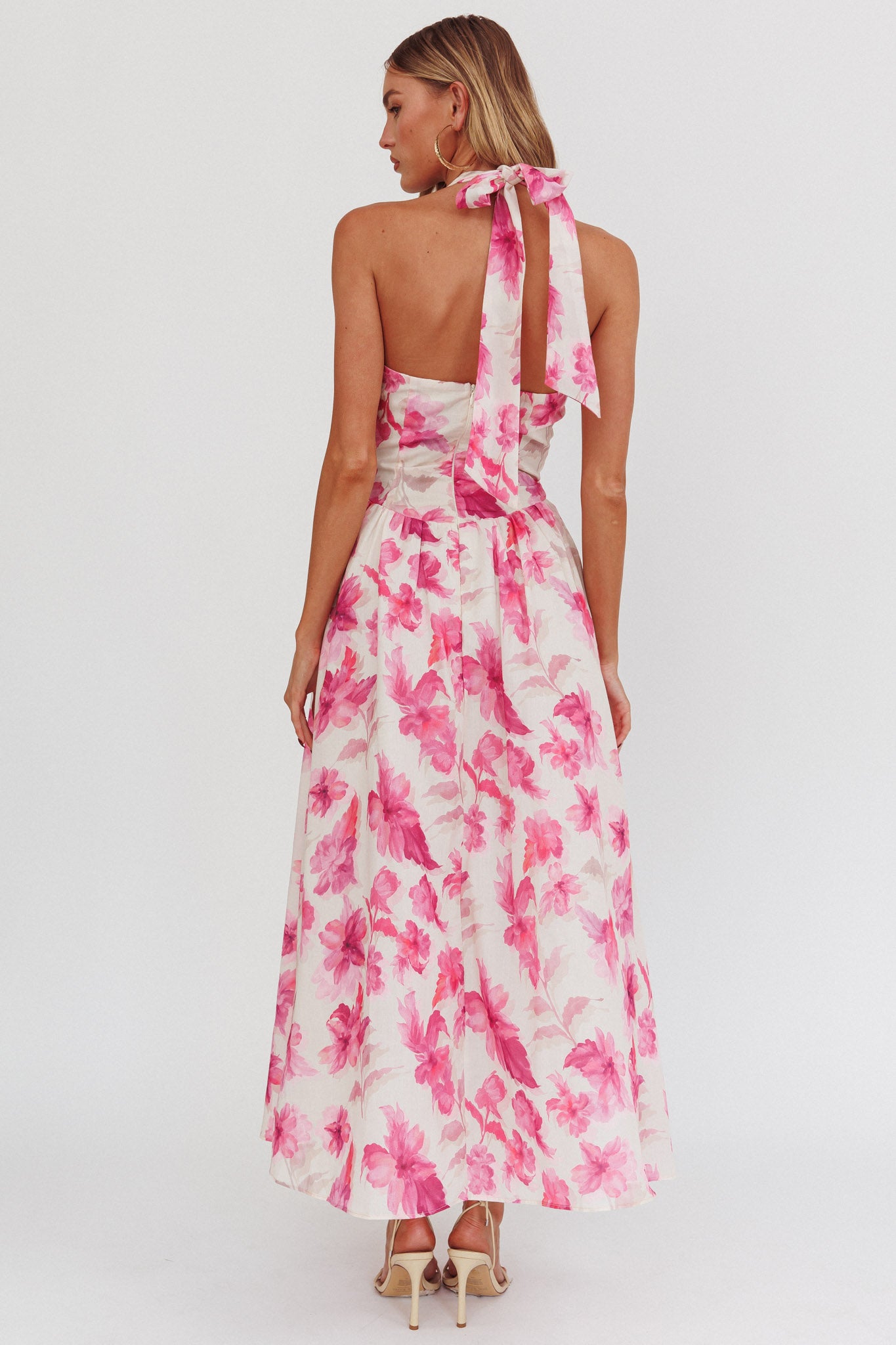 El Corazon Halterneck Dress Floral Pink by Selfie Leslie