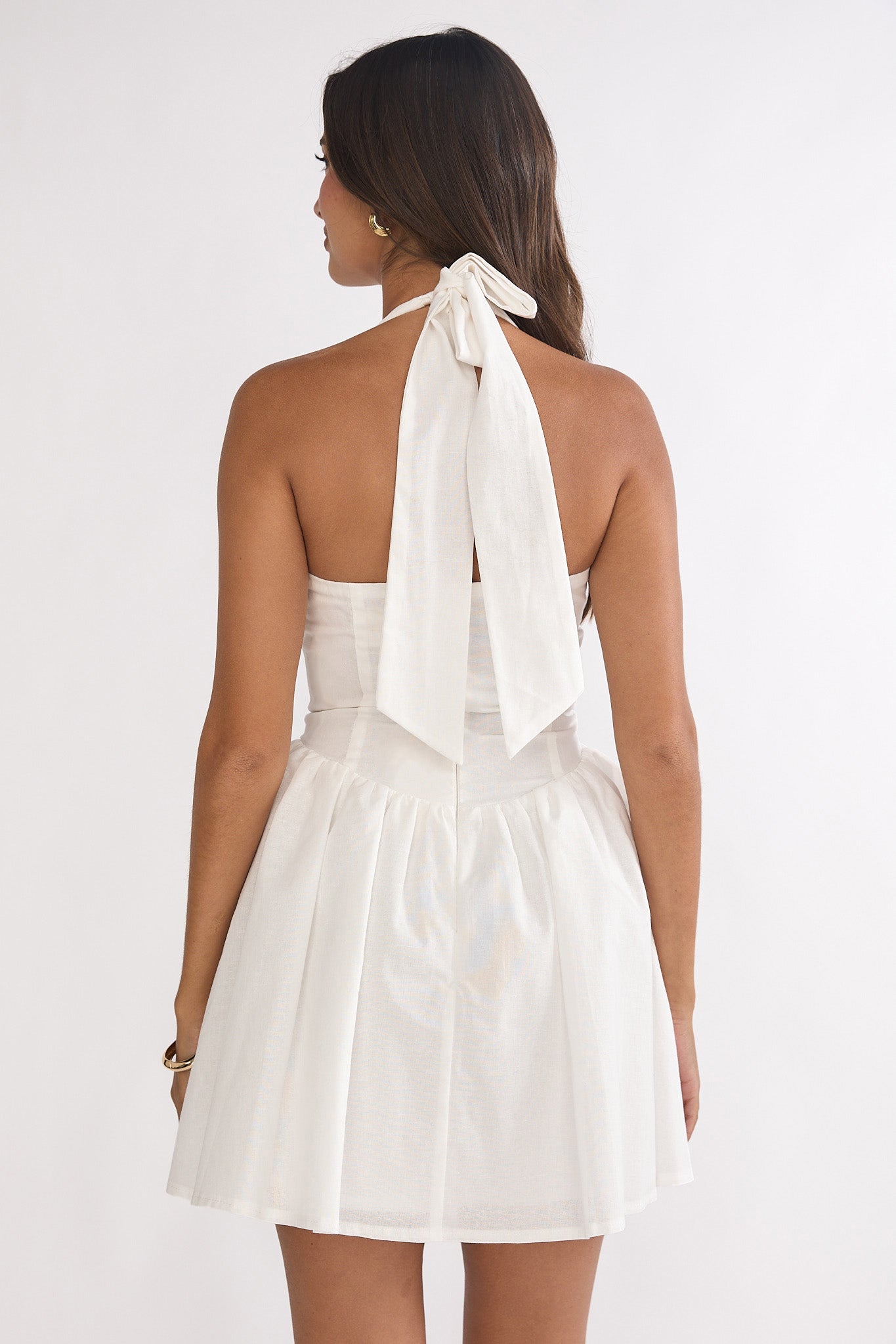 white heart dress Back Cut Out in 97% Polyester 3% SpandexImportedAvailable In Plus Sizes El Corazon Halterneck Mini Dress