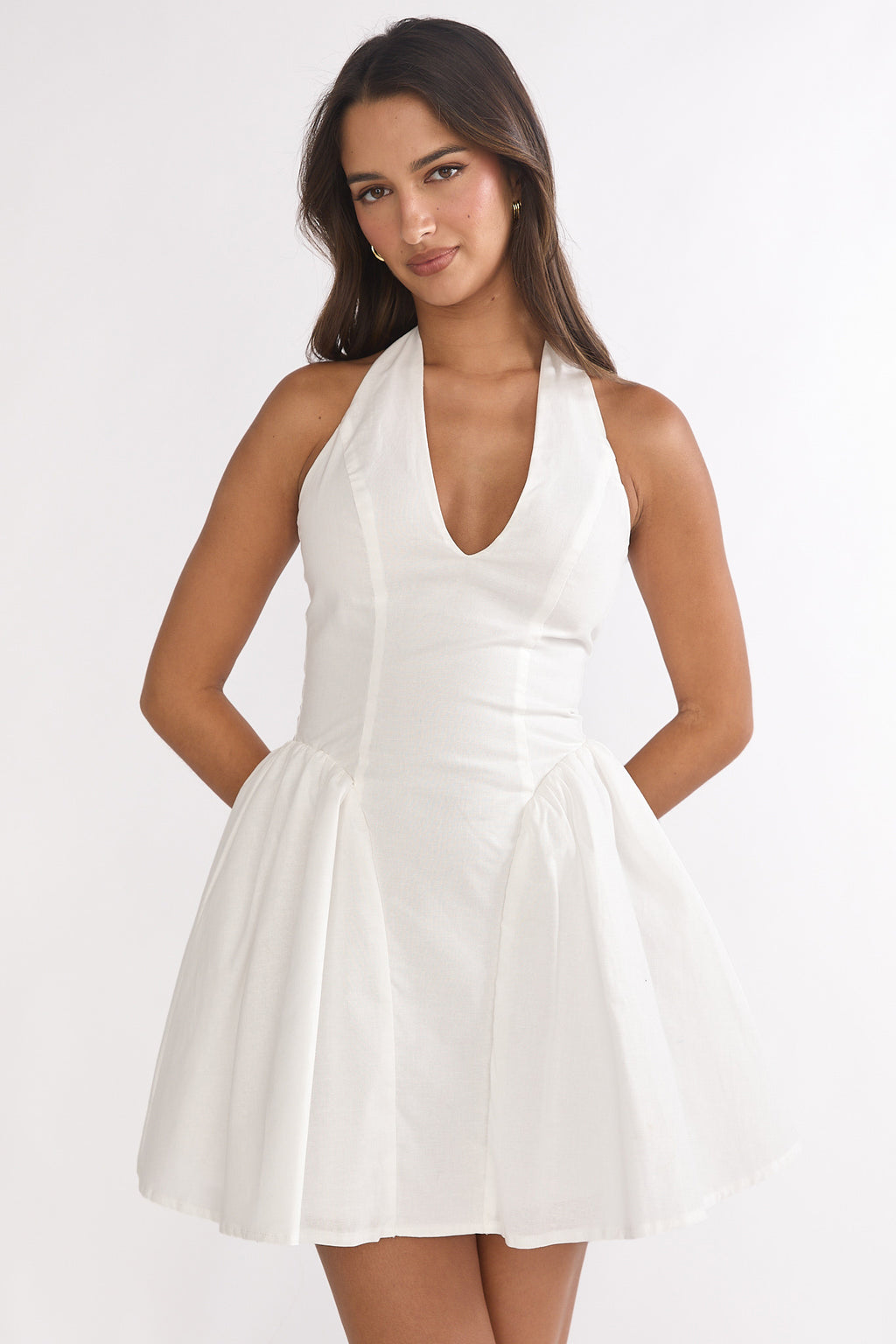 El Corazon Halterneck Mini Dress White by Selfie Leslie