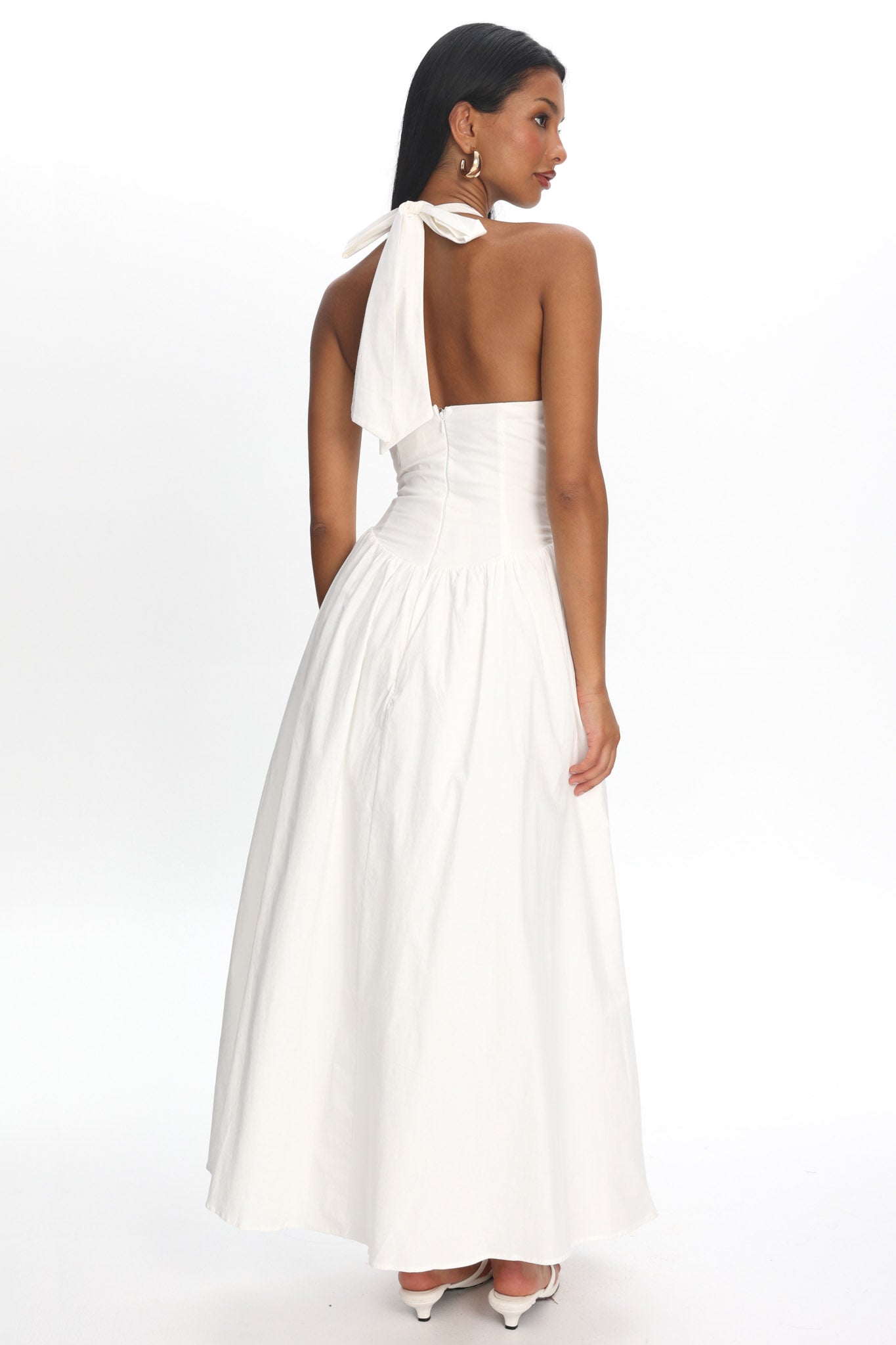 El Corazon Halterneck Maxi Dress Cream– Selfie Leslie
