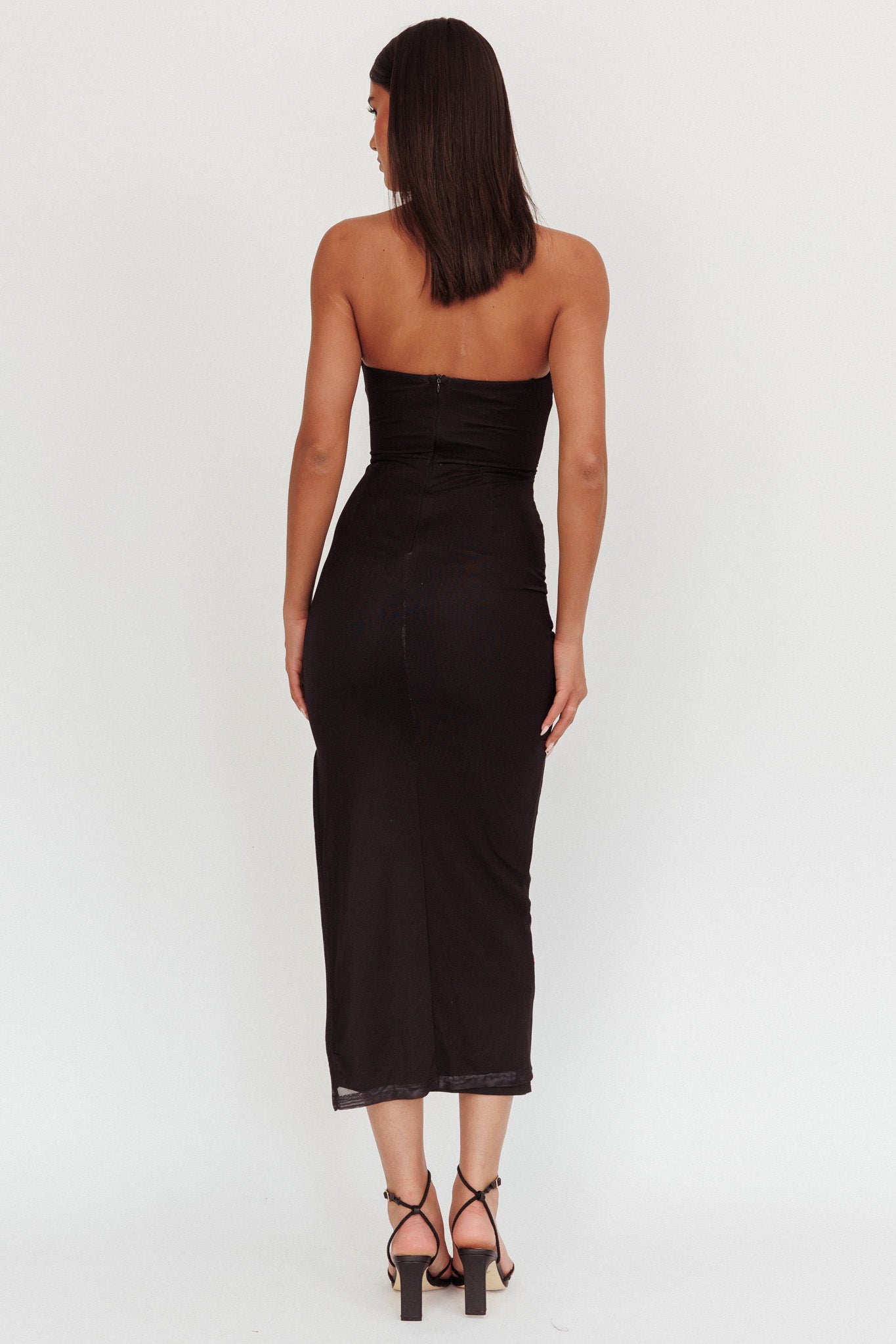 Silah Twist Bodice Maxi Dress Hibiscus Black | Selfie Leslie