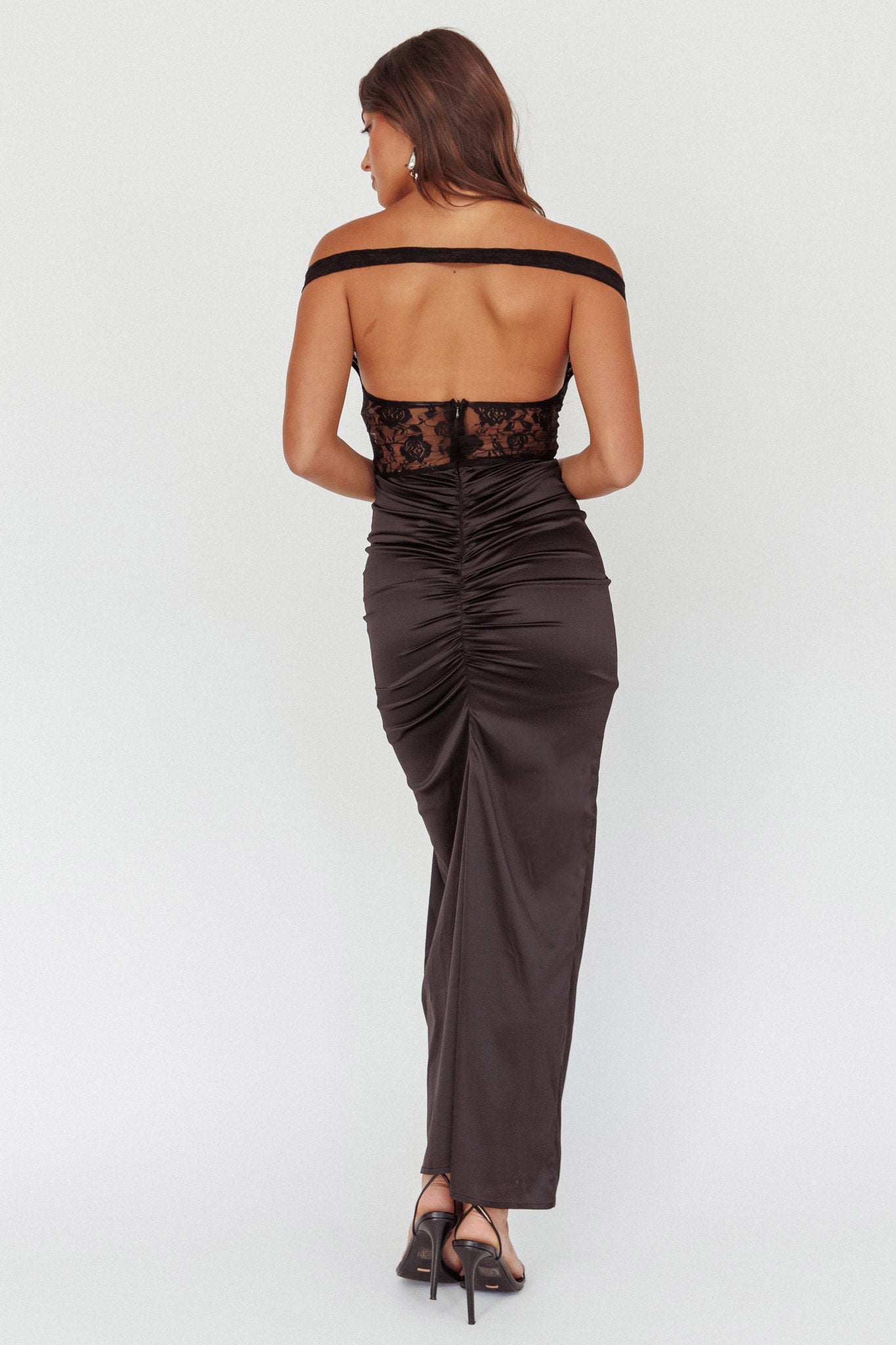 Tillie Lace Bodice Midi Dress Black by Selfie Leslie