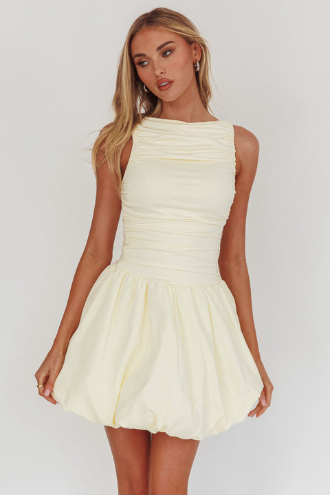 lyndi mini dress Dalayla Sleeveless Balloon Skirt Mini Dress Butter