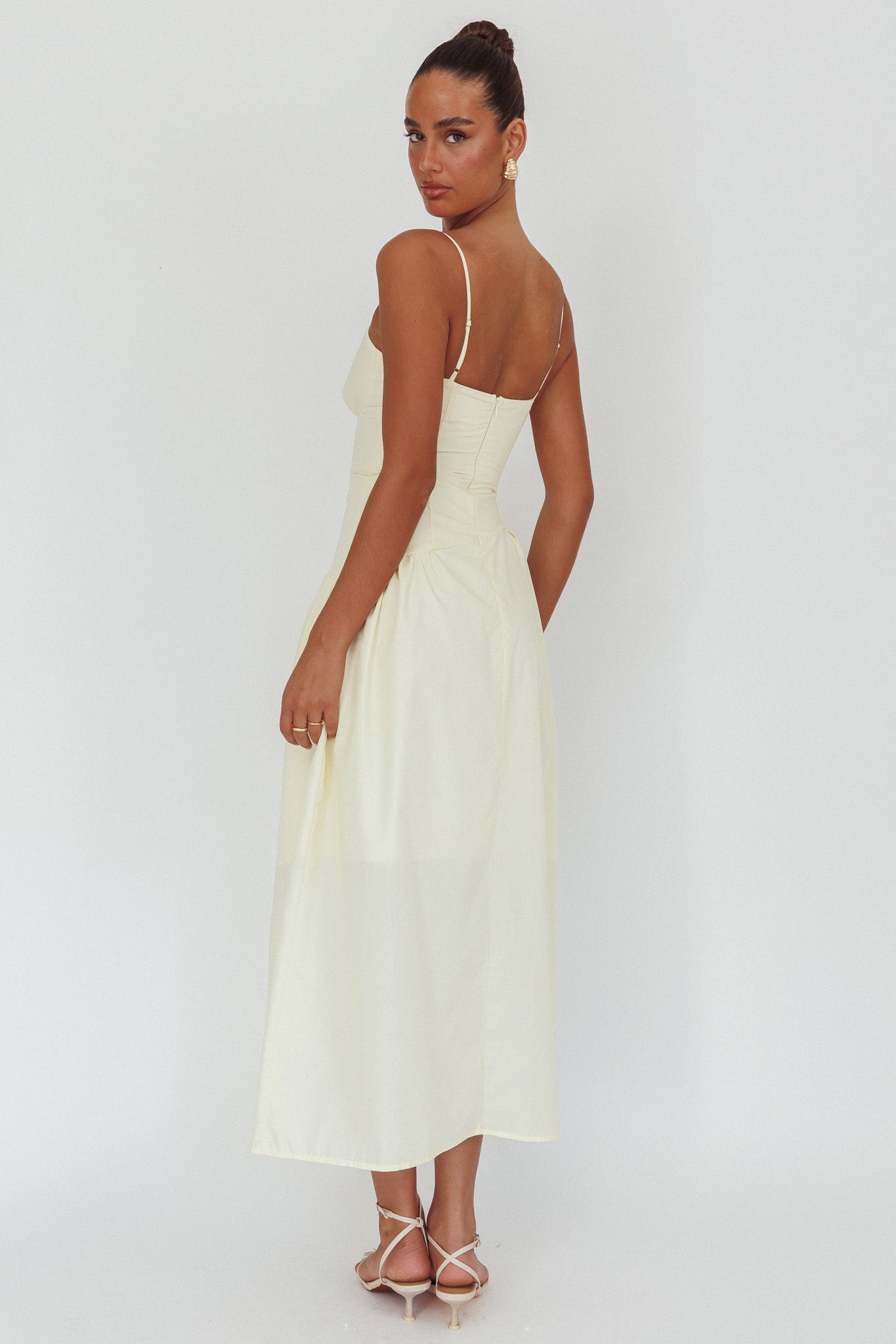 Honey Baby Diagonal Waist Maxi Dress Butter by Selfie Leslie